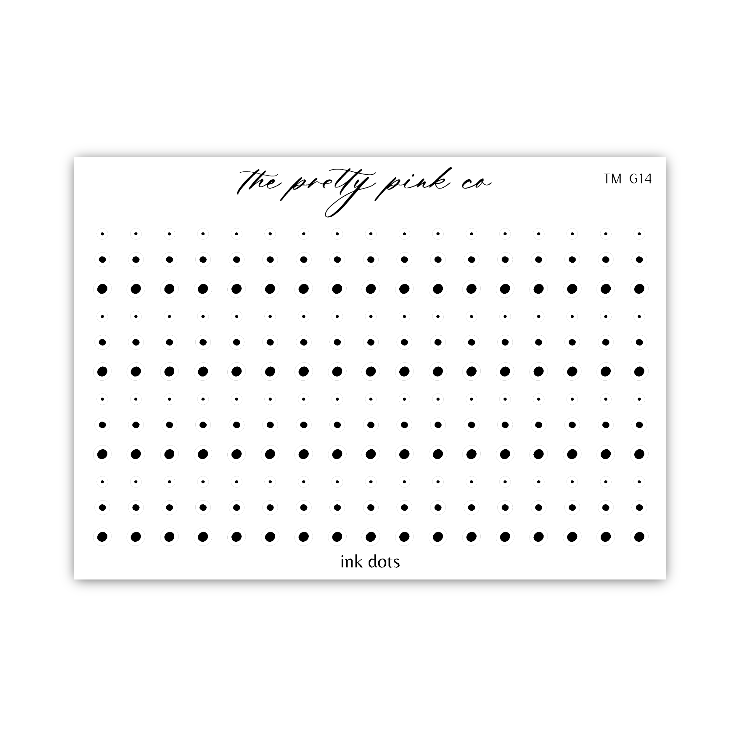a black and white dotted paper with the words the pretty place on it