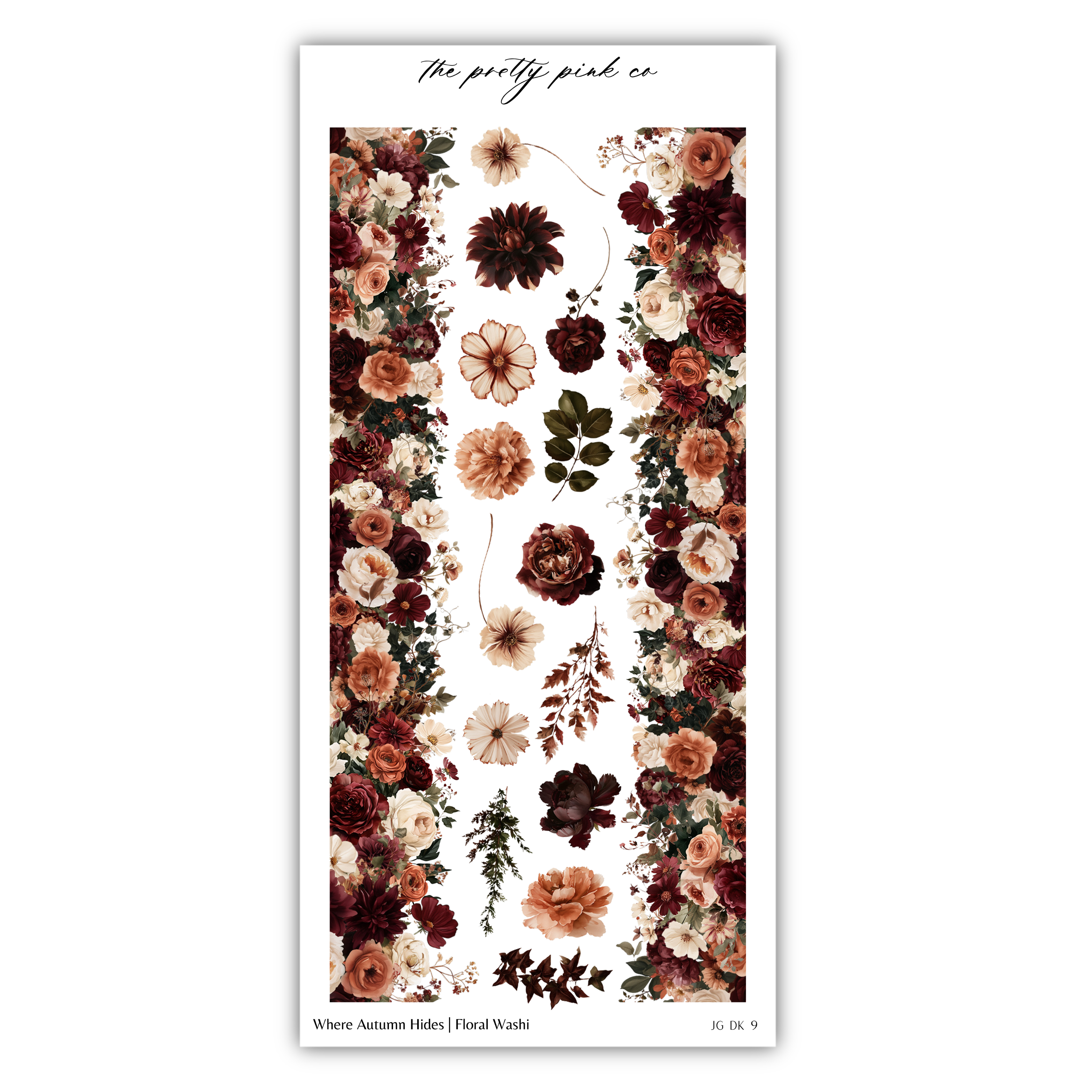 The image is a collage of various floral elements, including different types of flowers and leaves, arranged in a vertical format. The image does not contain any text, and the focus is on the visual elements of the floral arrangement.