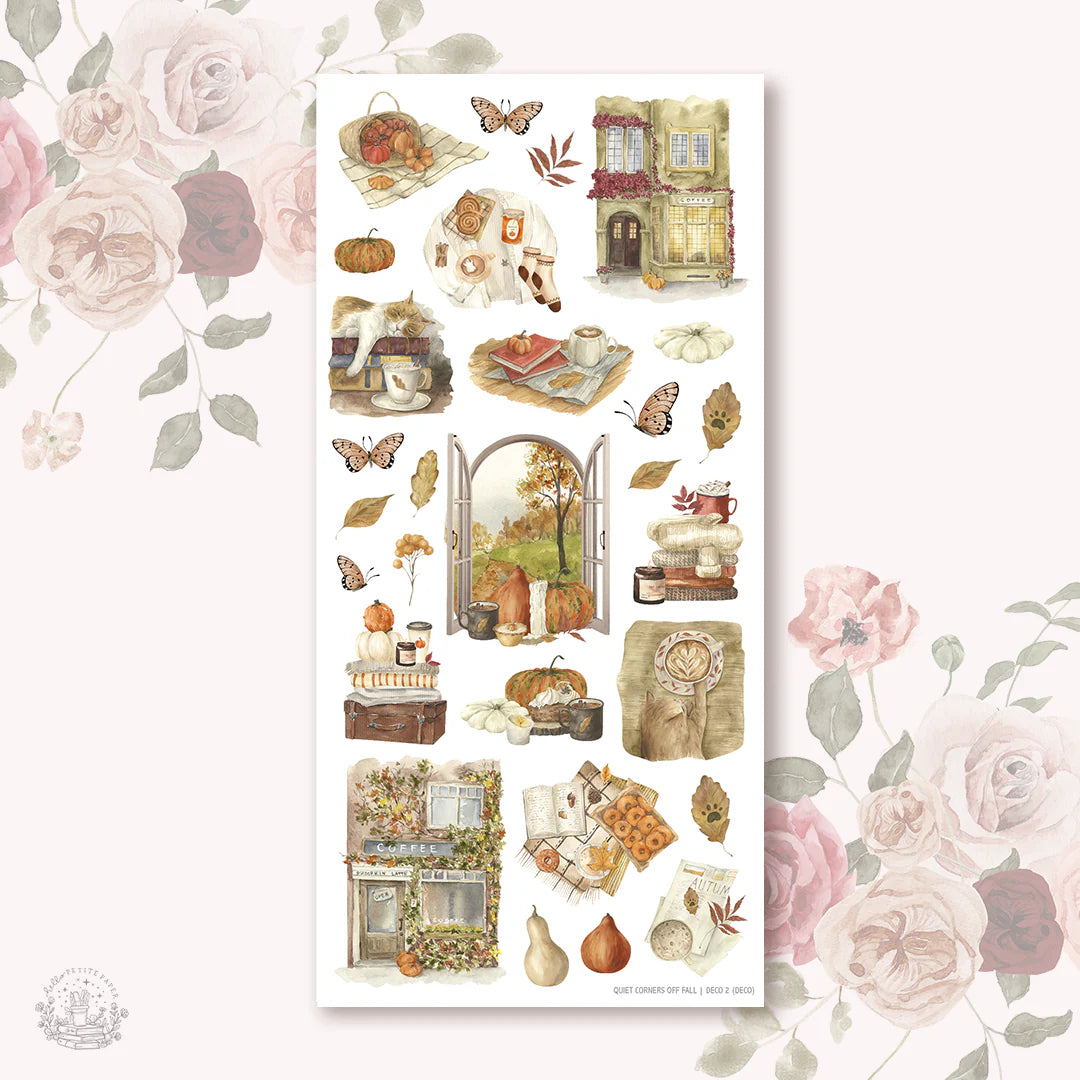 The image is a collage of various autumn-themed items, including pumpkins, flowers, and other seasonal decorations.