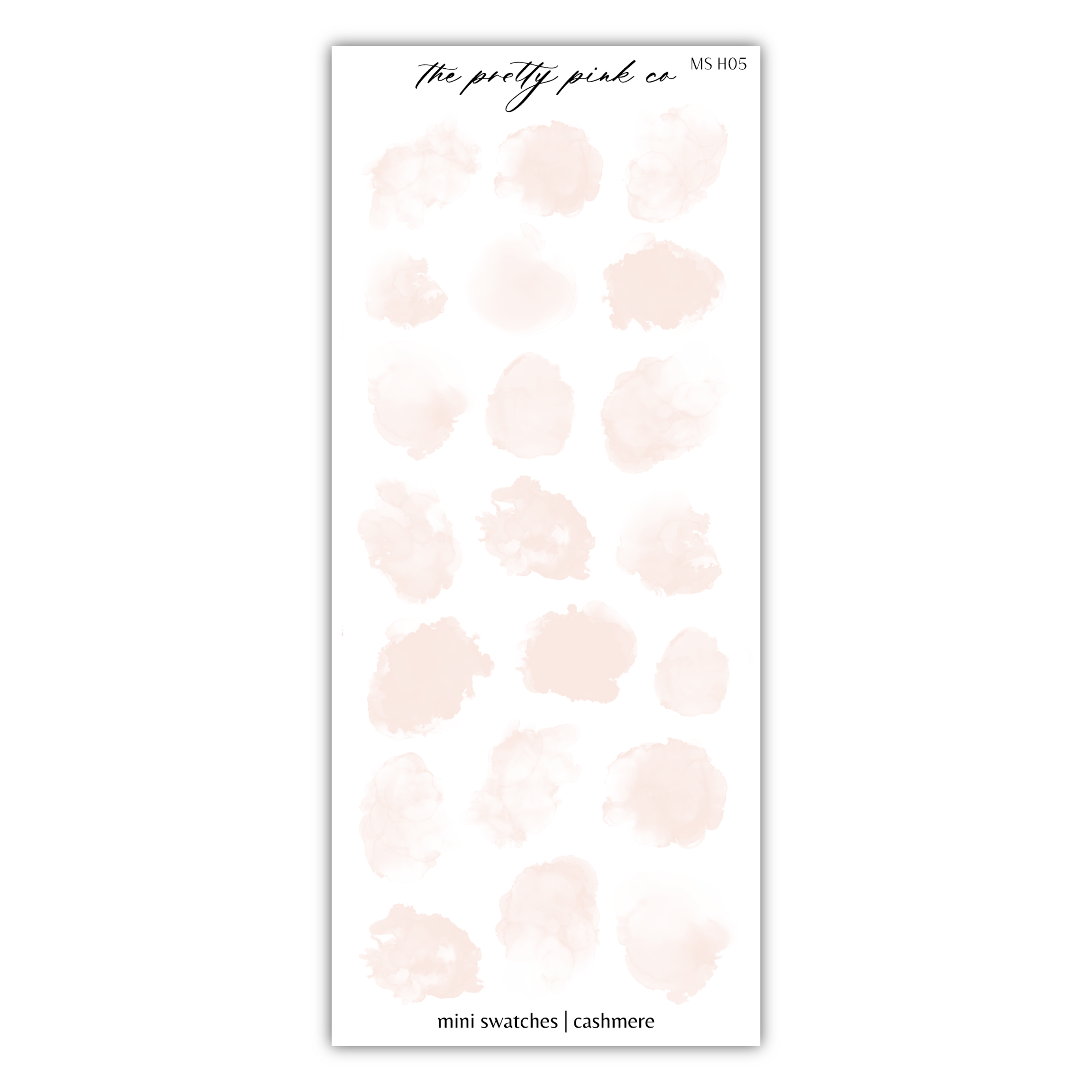 a white and pink watercolor spot sticker