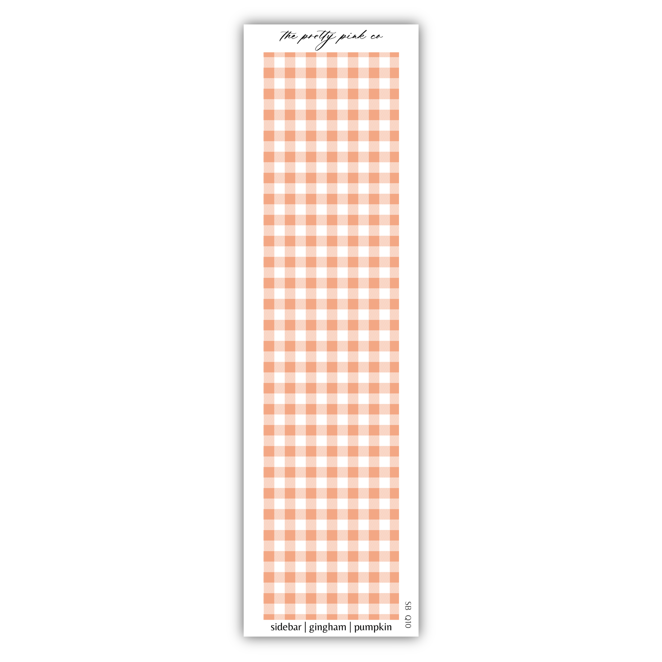 a bookmark with an orange and white checkered pattern