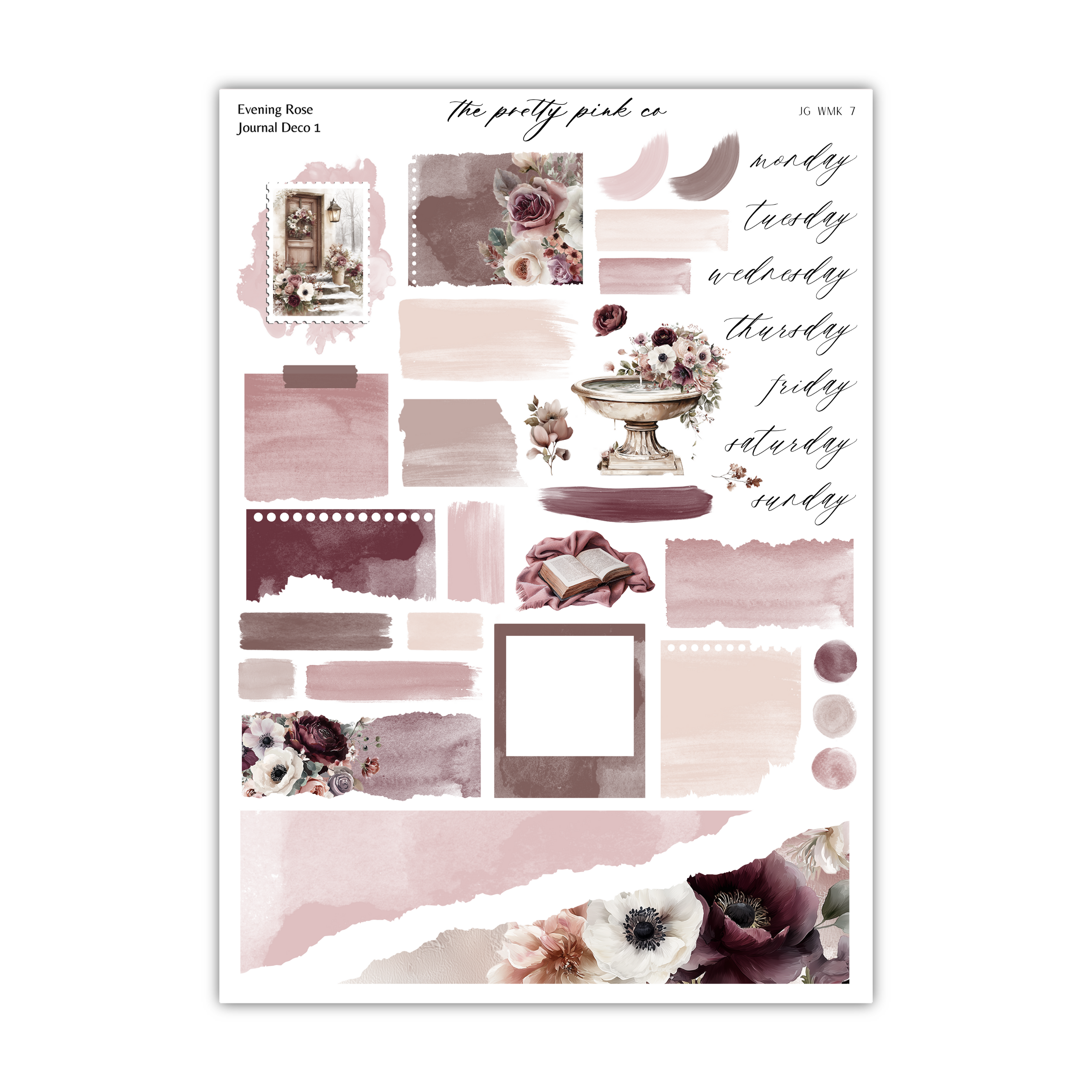 The image is a collage of various floral and decorative elements, including flowers, leaves, and a vase, arranged in a visually appealing manner.