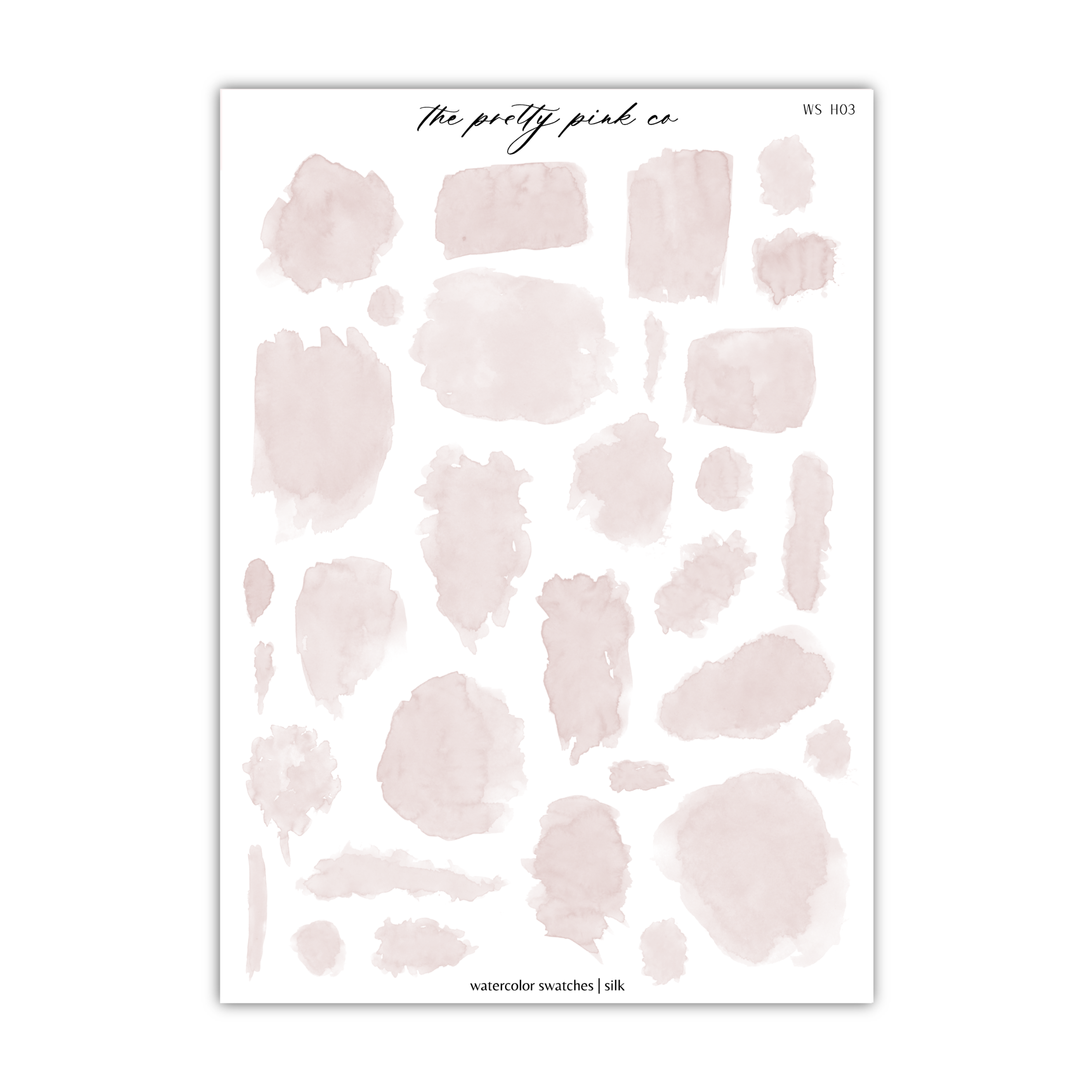 a sheet of pink watercolor paint on a white background