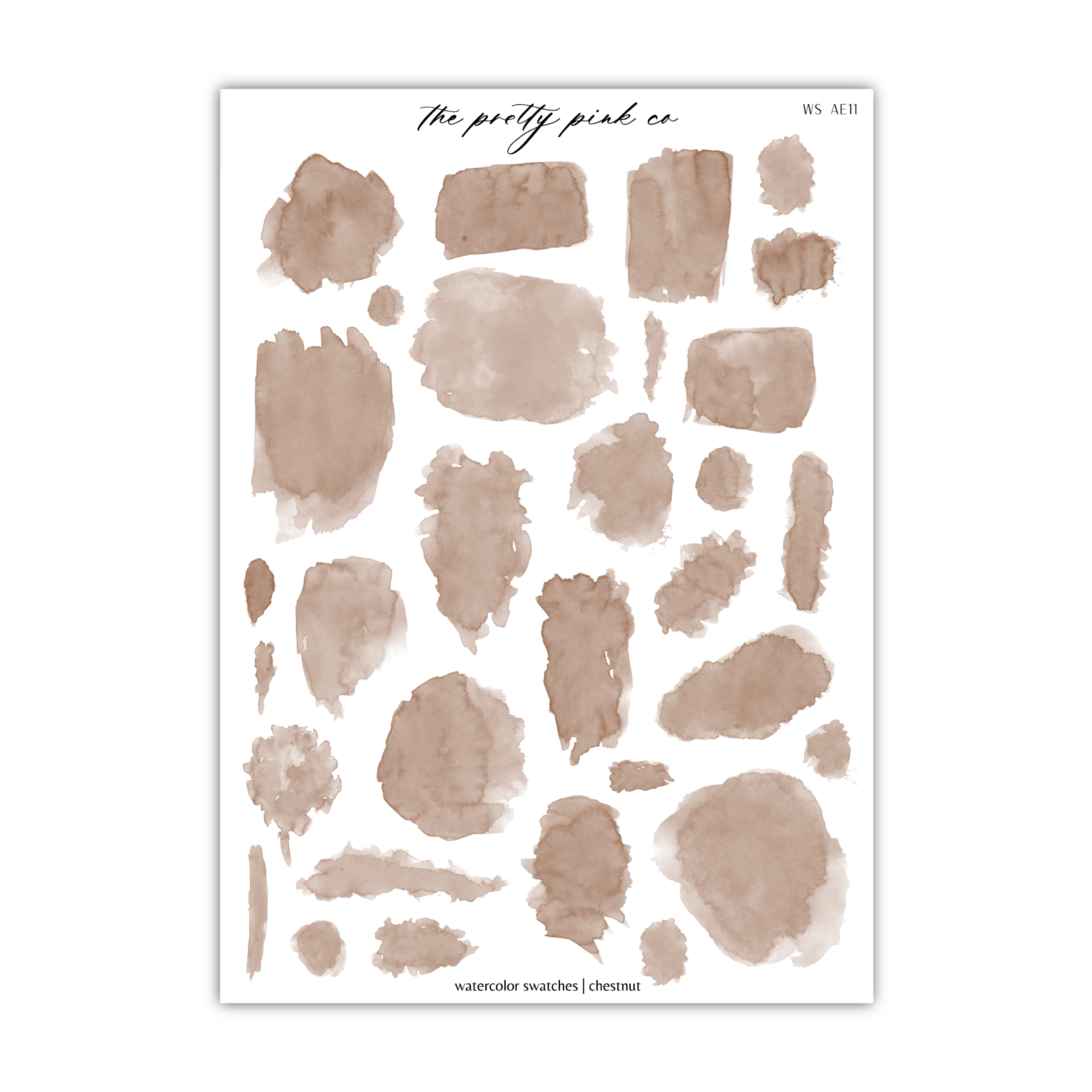 a sheet of brown watercolor paint on a white background