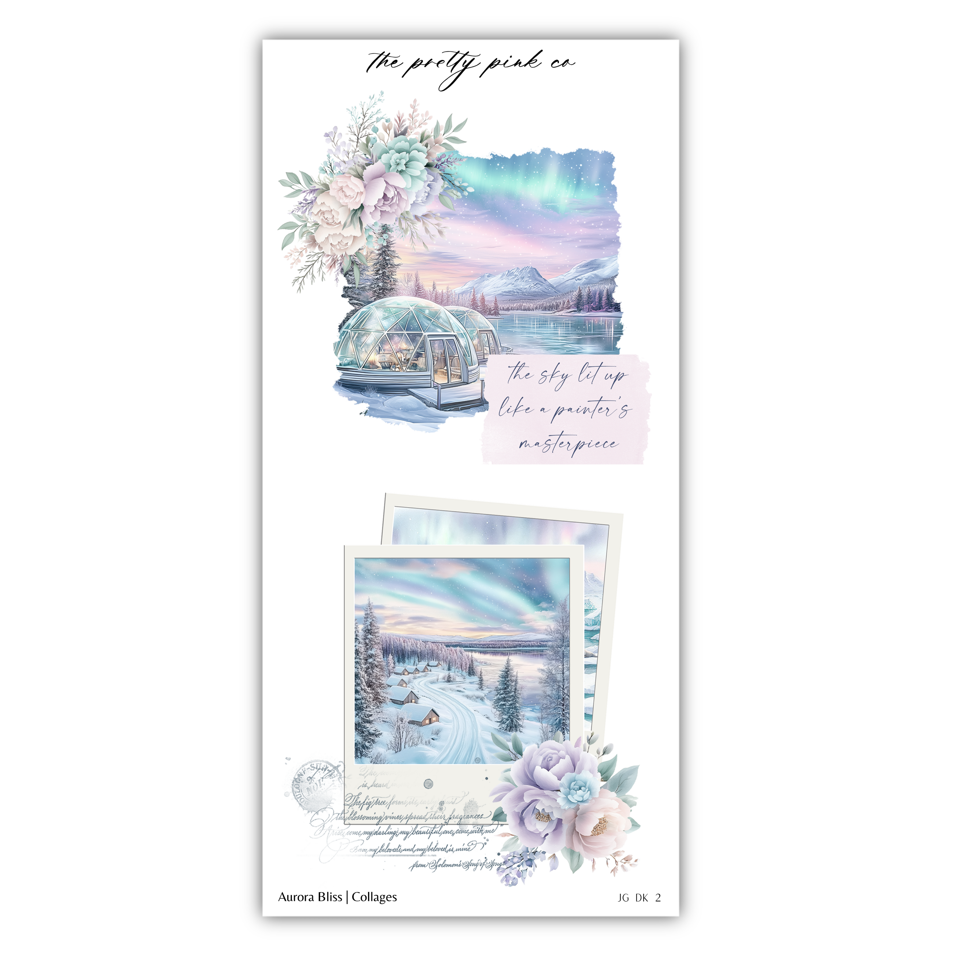 a card with a picture of a winter scene