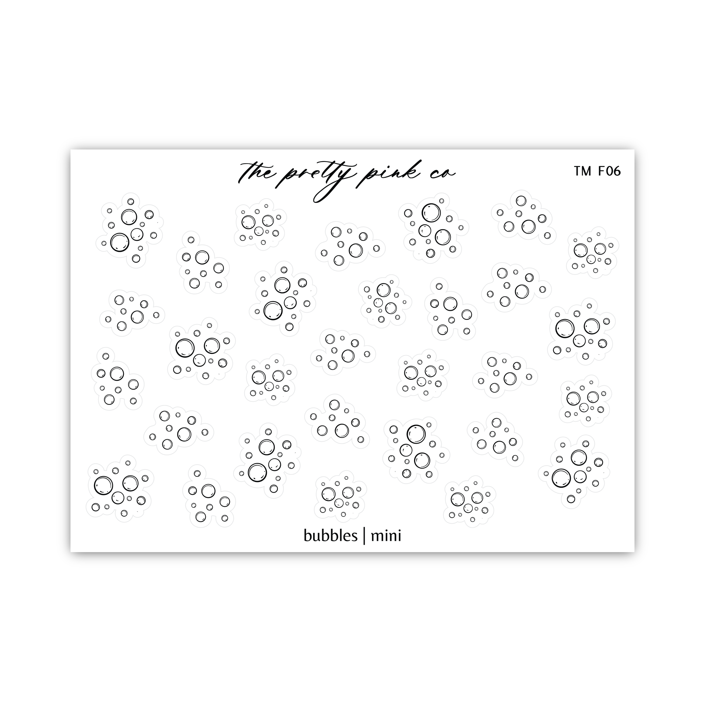 a sheet of bubbles on a white background
