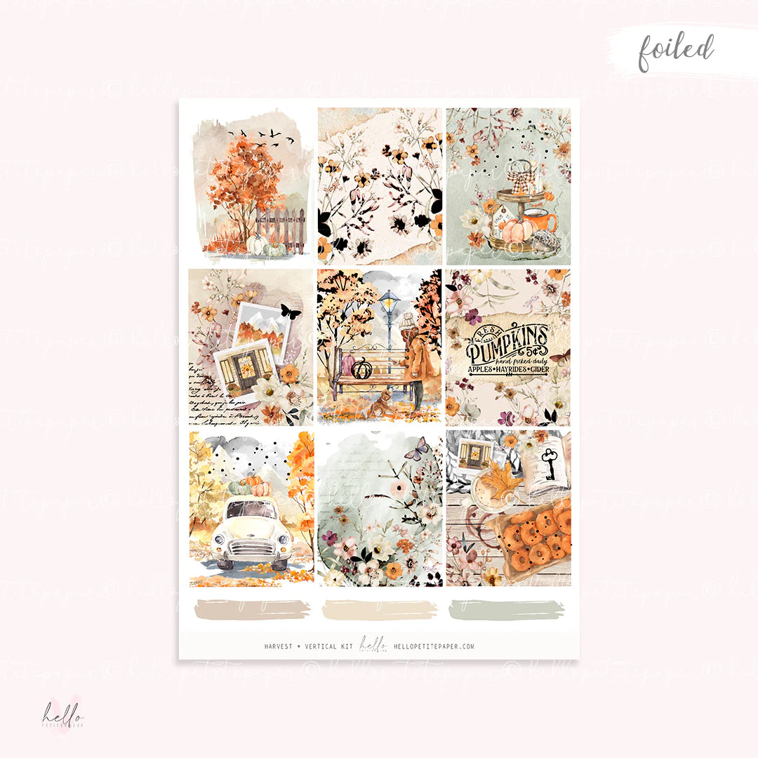 The image is a collage of nine different images, each depicting various autumn-themed scenes, such as pumpkins, trees, and a car. The images are arranged in a grid format, showcasing the diversity and beauty of the autumn season.