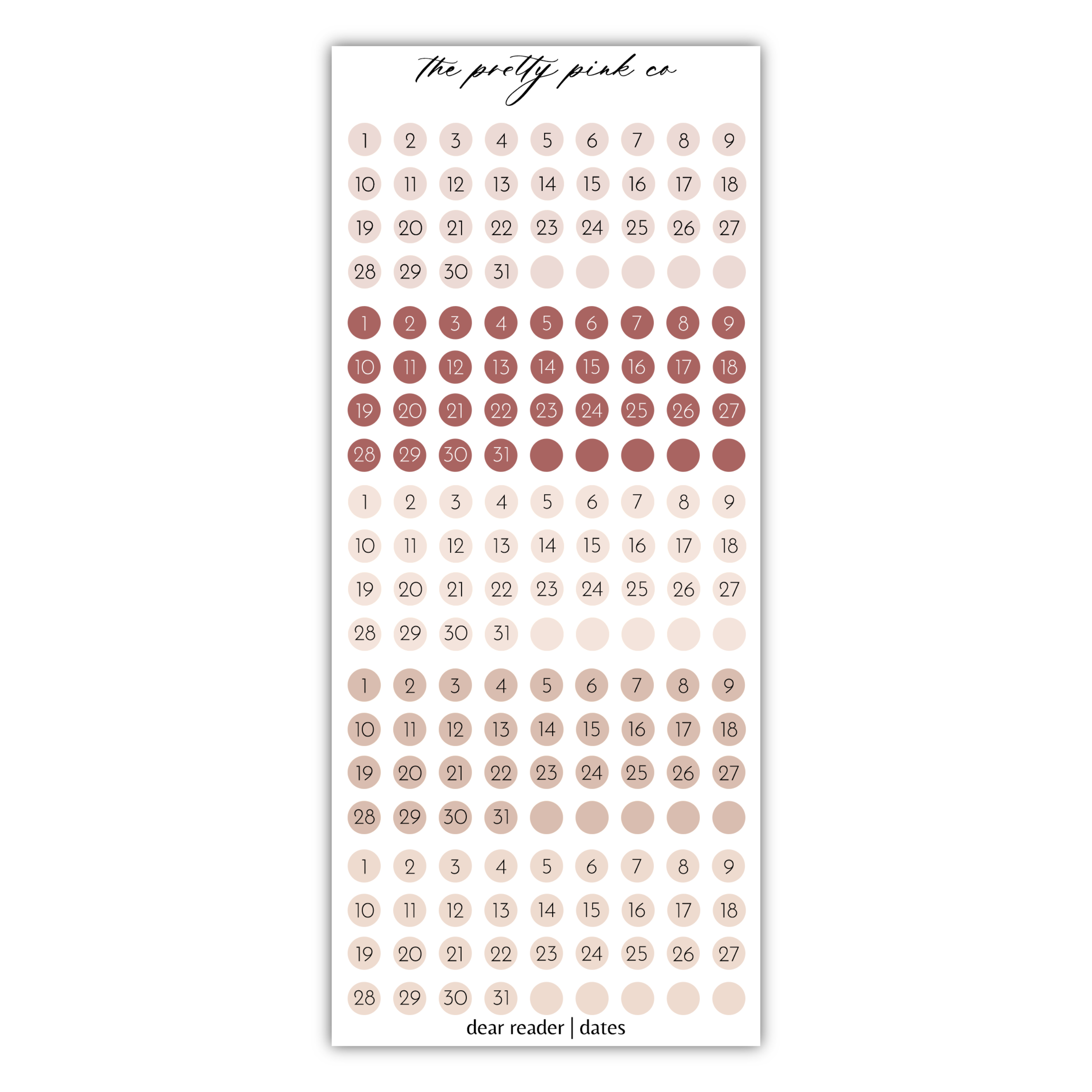 a planner sticker with circles and dots