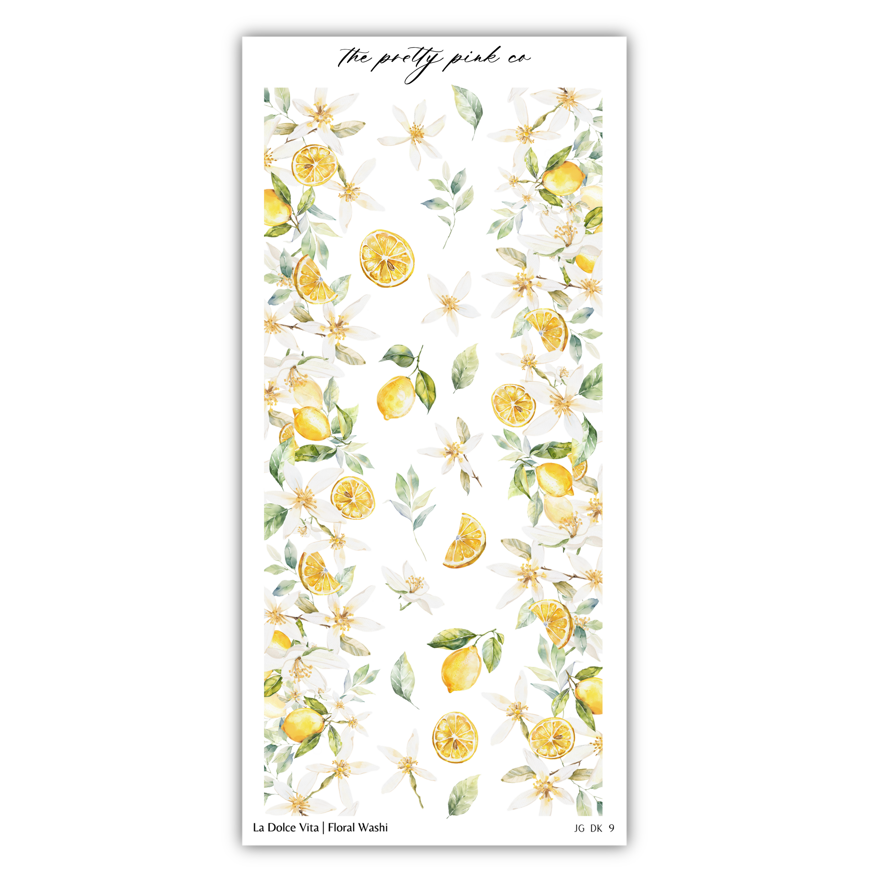 a sticker with lemons and leaves on it