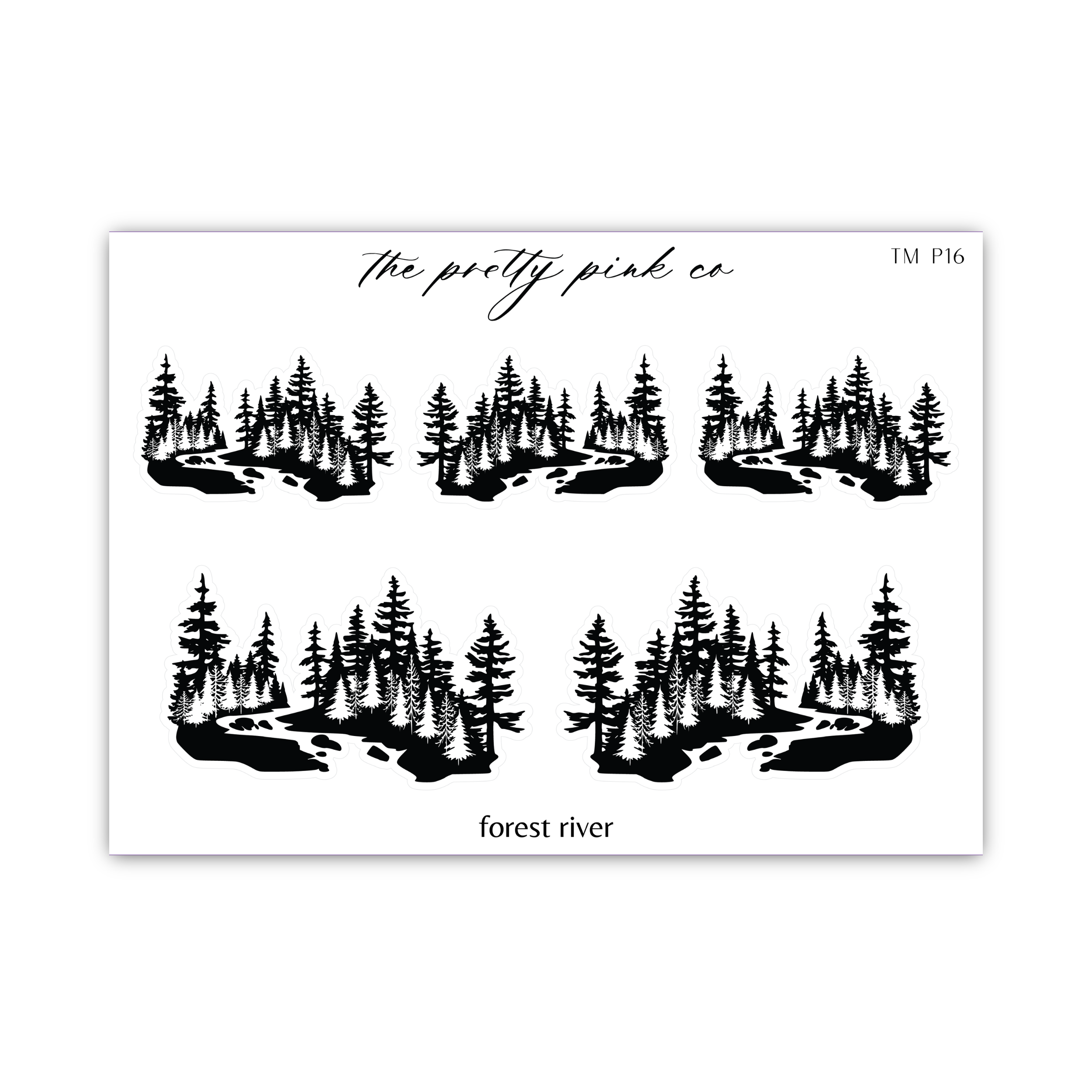 forest scene stickers on a white background