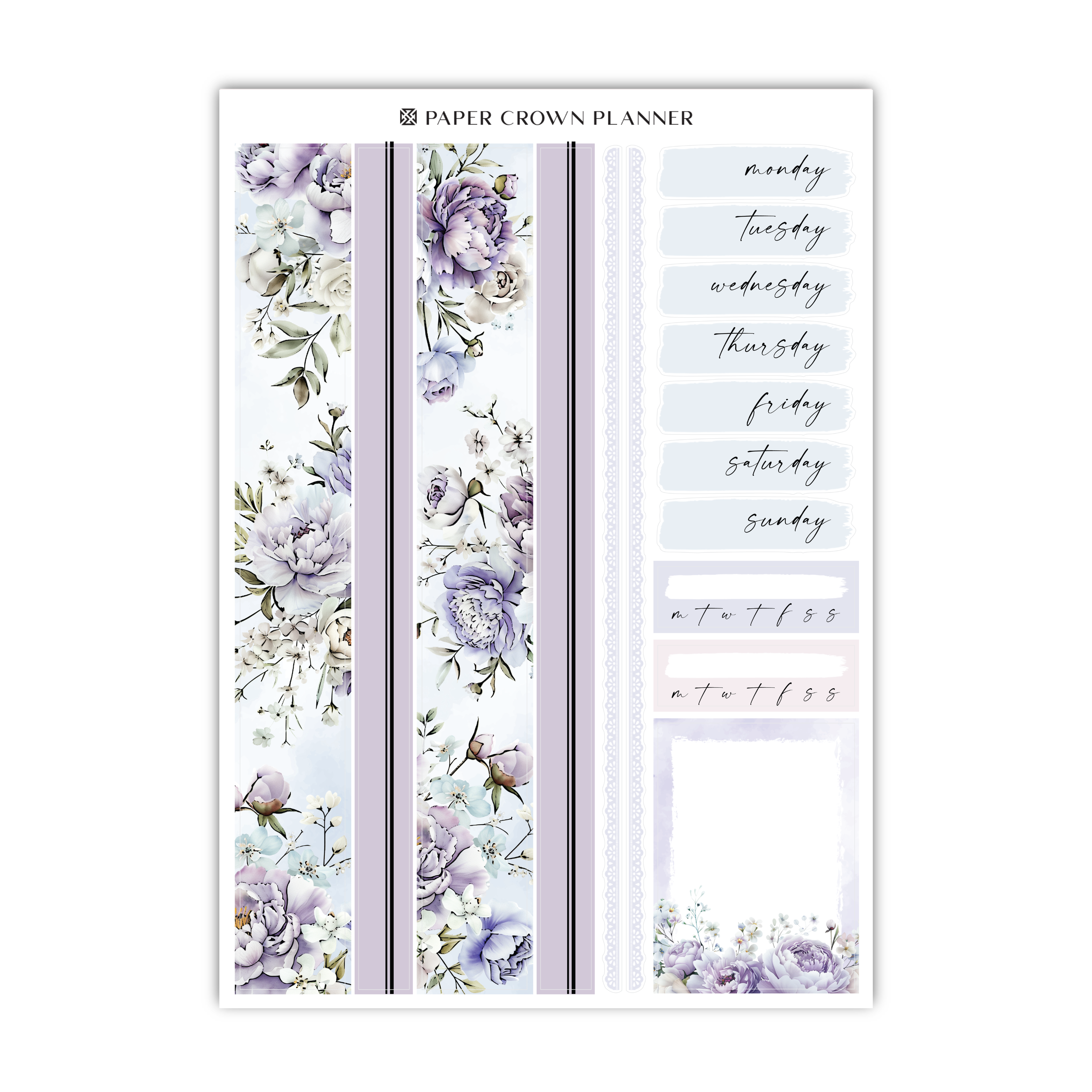 a sticker sheet with flowers on it