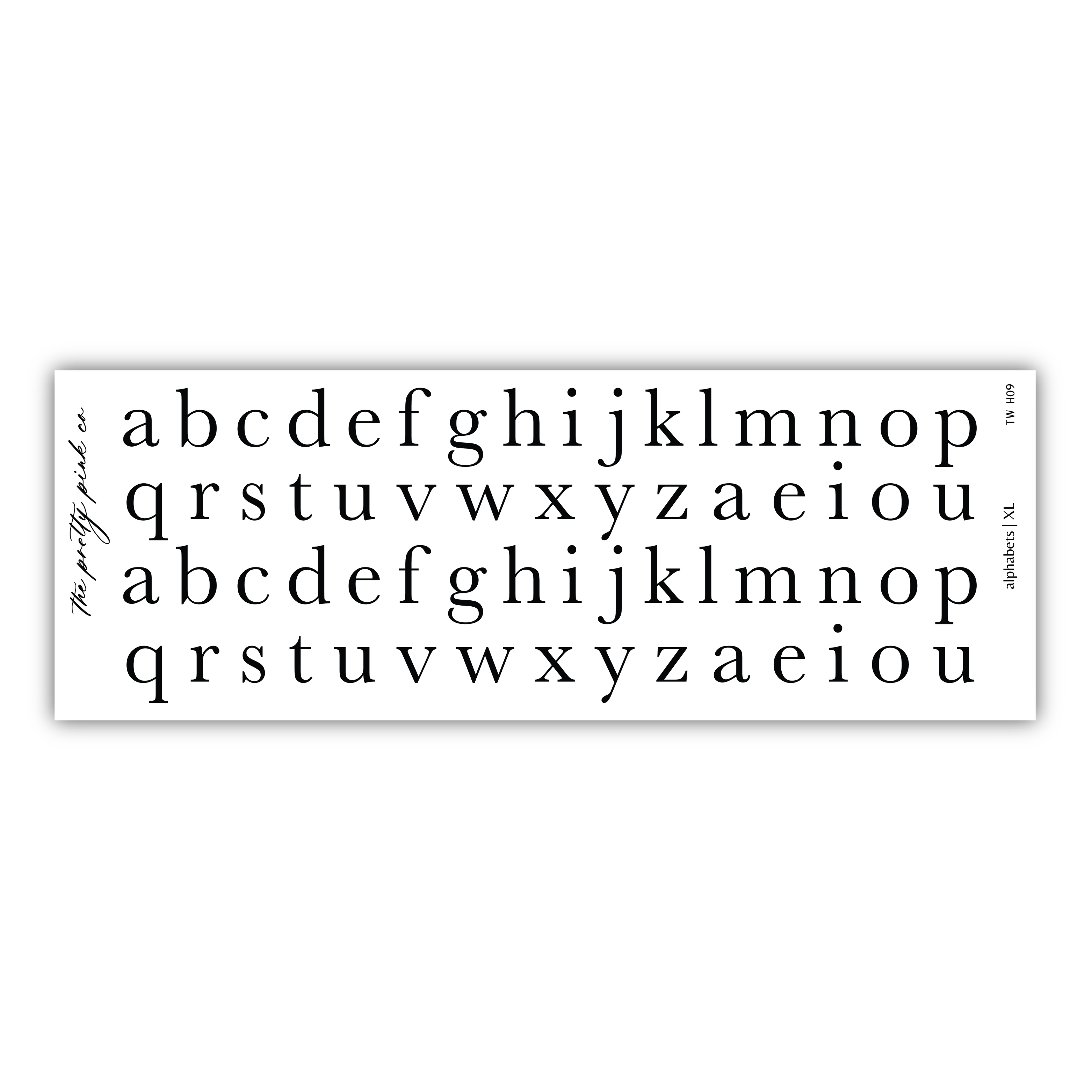 a black and white type of alphabet on a white background