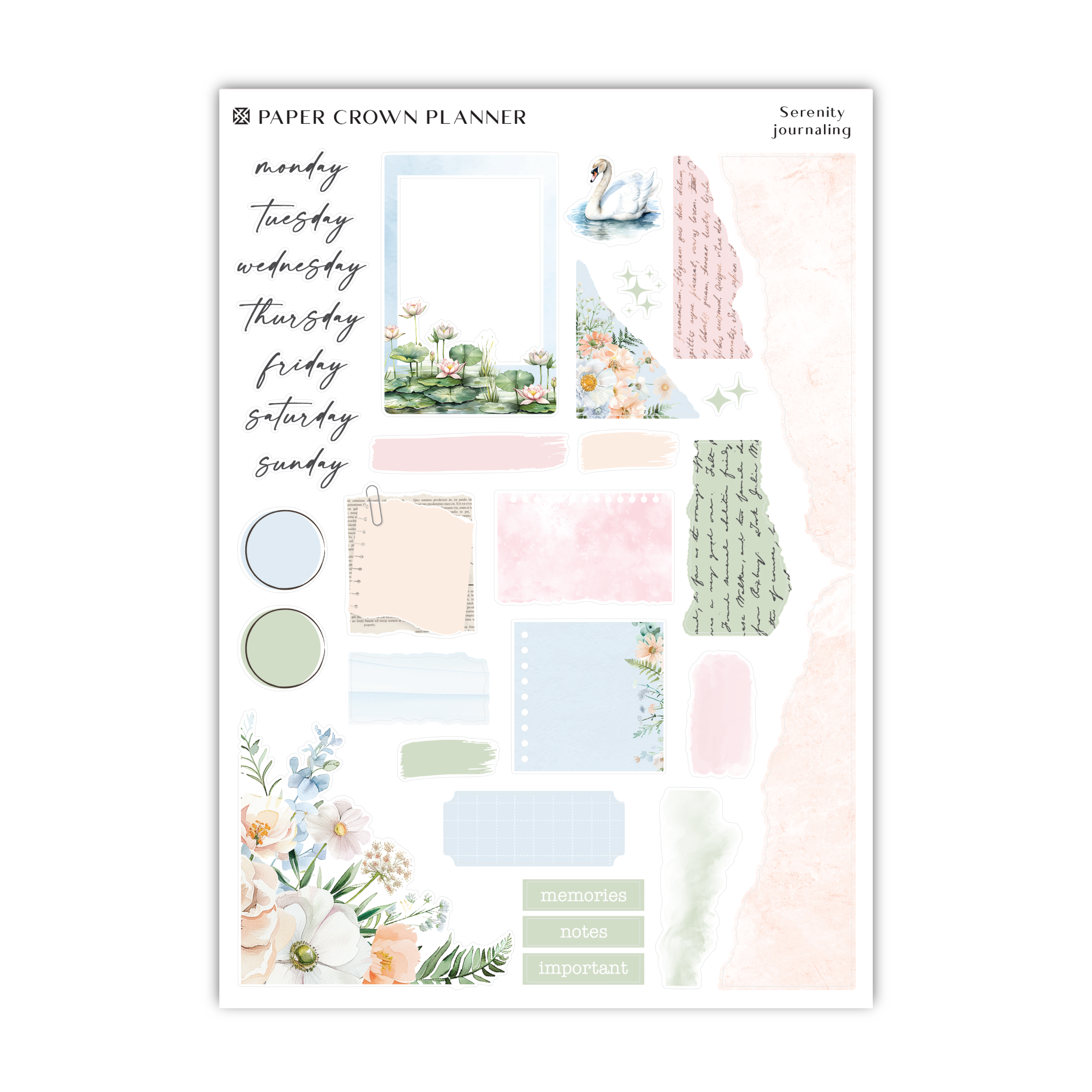 a paper growth planner with flowers and plants