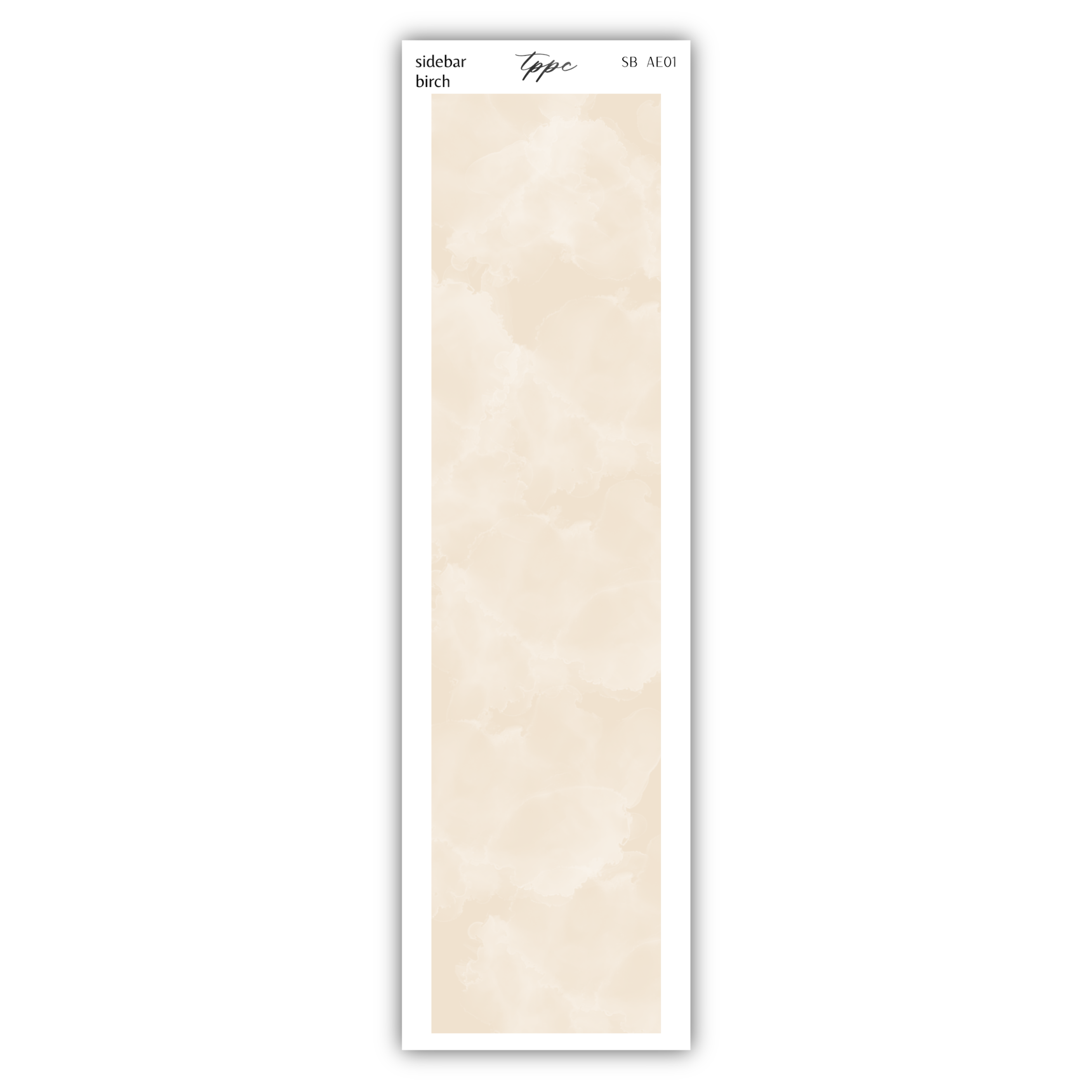 a white bookmark with a white background