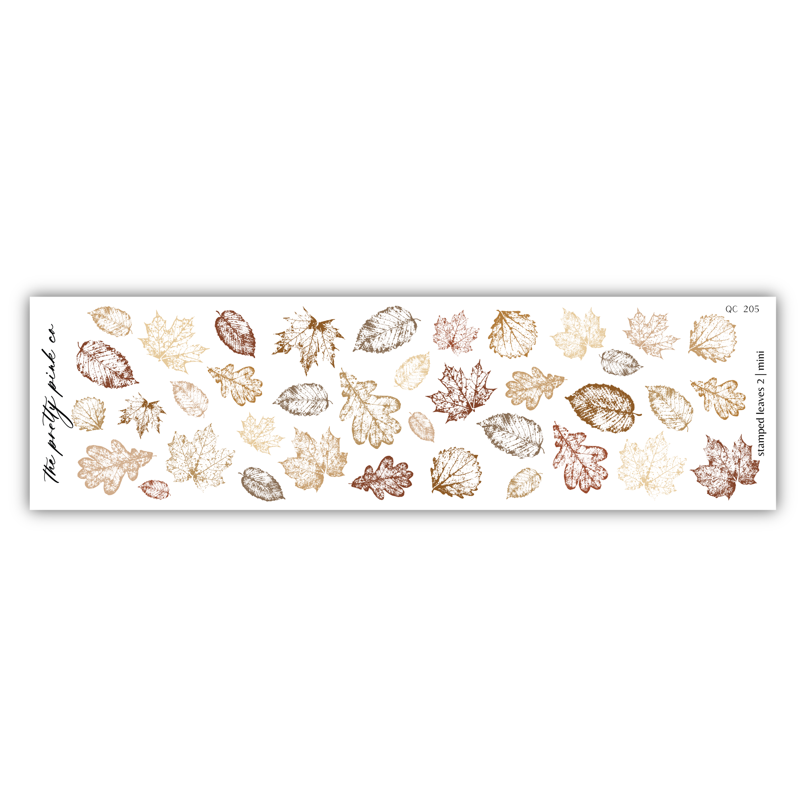 a variety of autumn leaves in different shades of brown and gold, arranged in a repeating pattern.