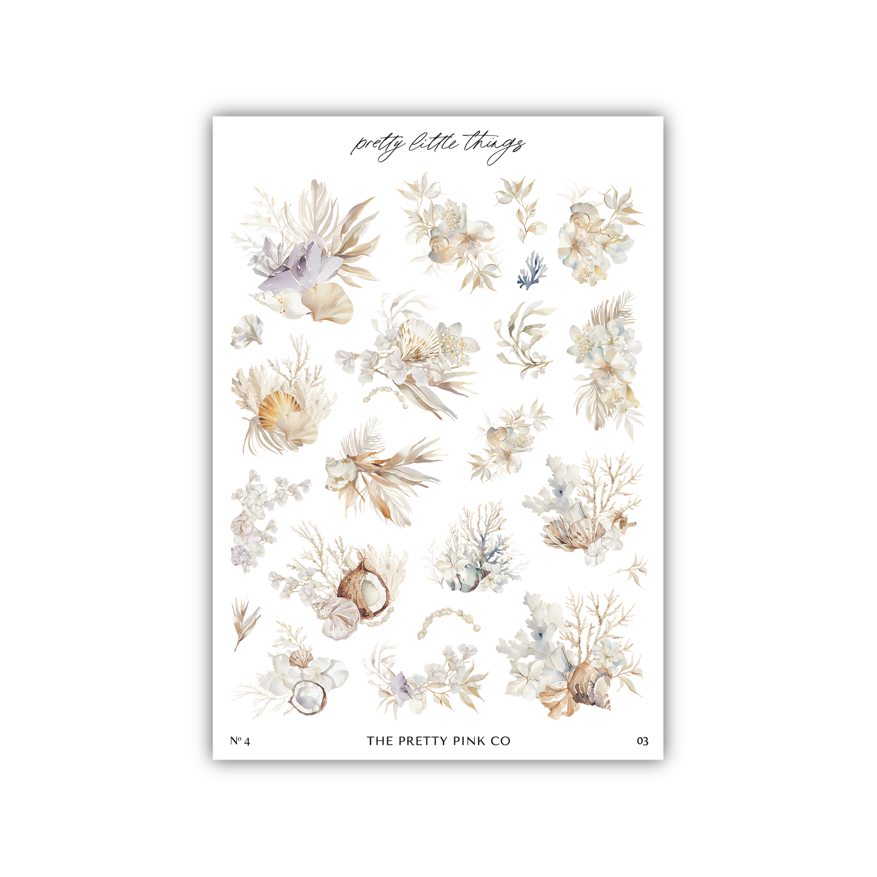 a sheet of stickers with sea life on them