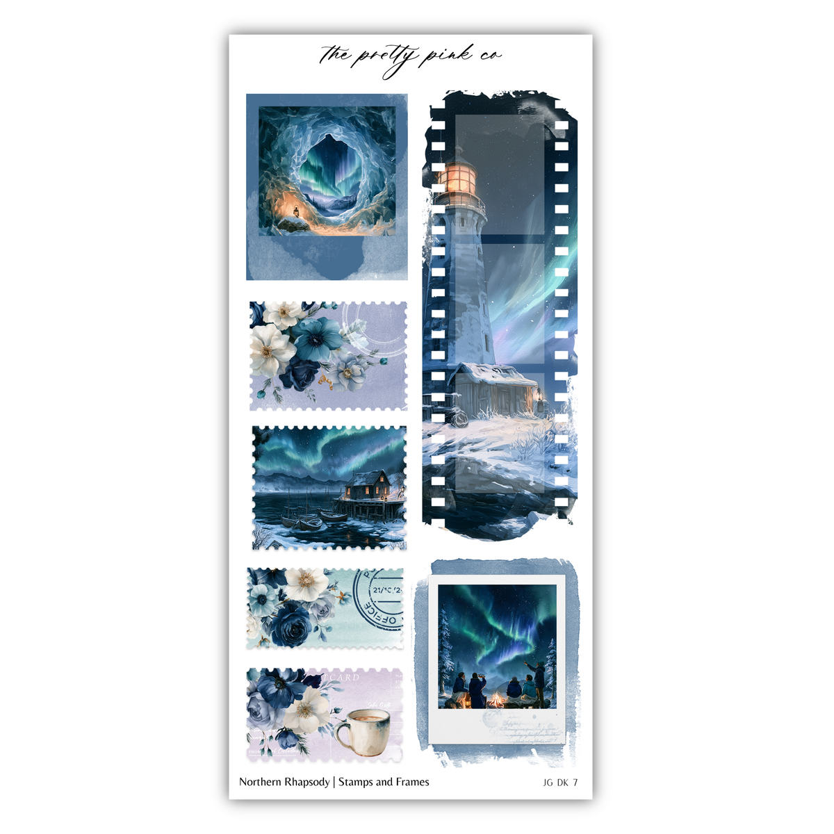 The image is a collage of various artistic and nature-themed images, including a lighthouse, a polar bear, a flower, and a polar bear.