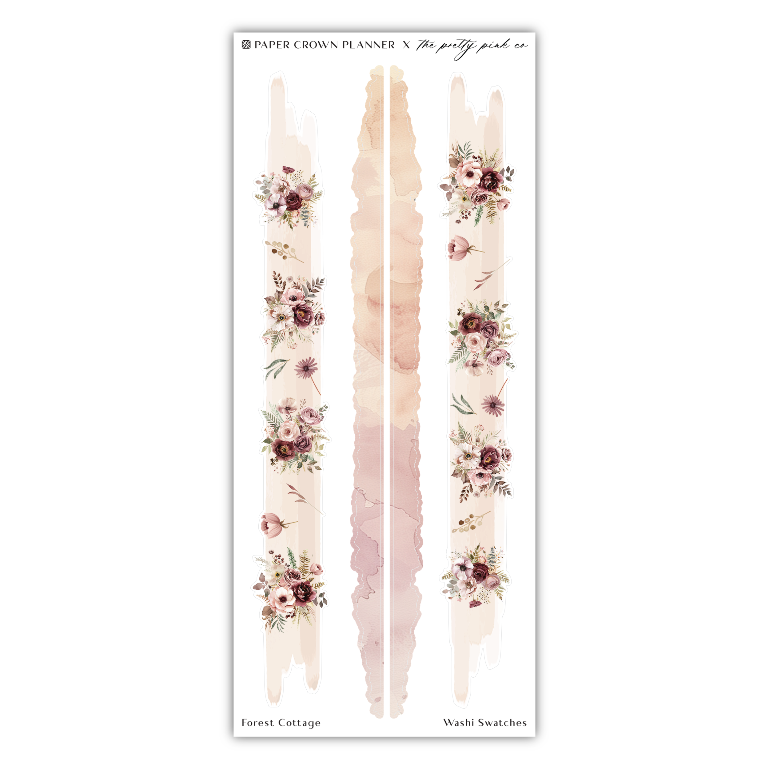 a sticker with watercolor flowers on it