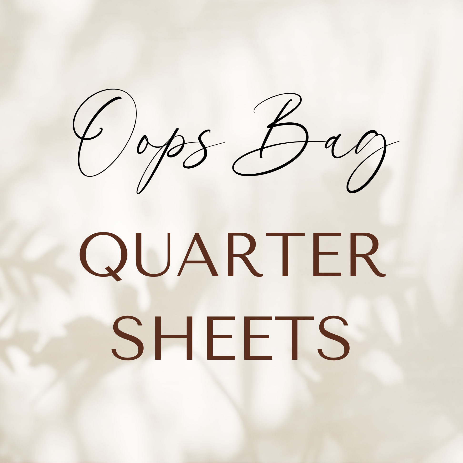 Oops Bag | Quarter Sheets