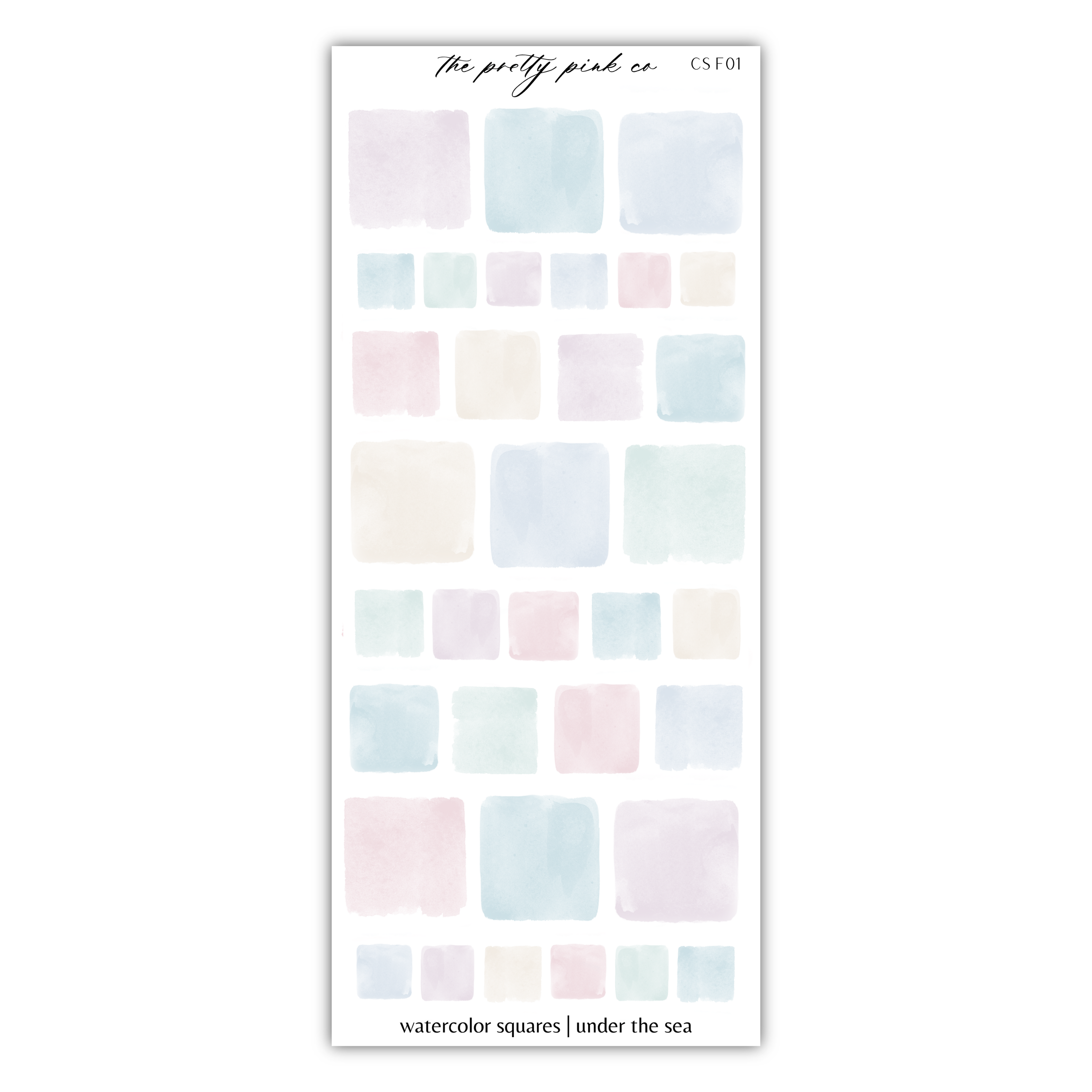 a sticker of pastel squares on a white background