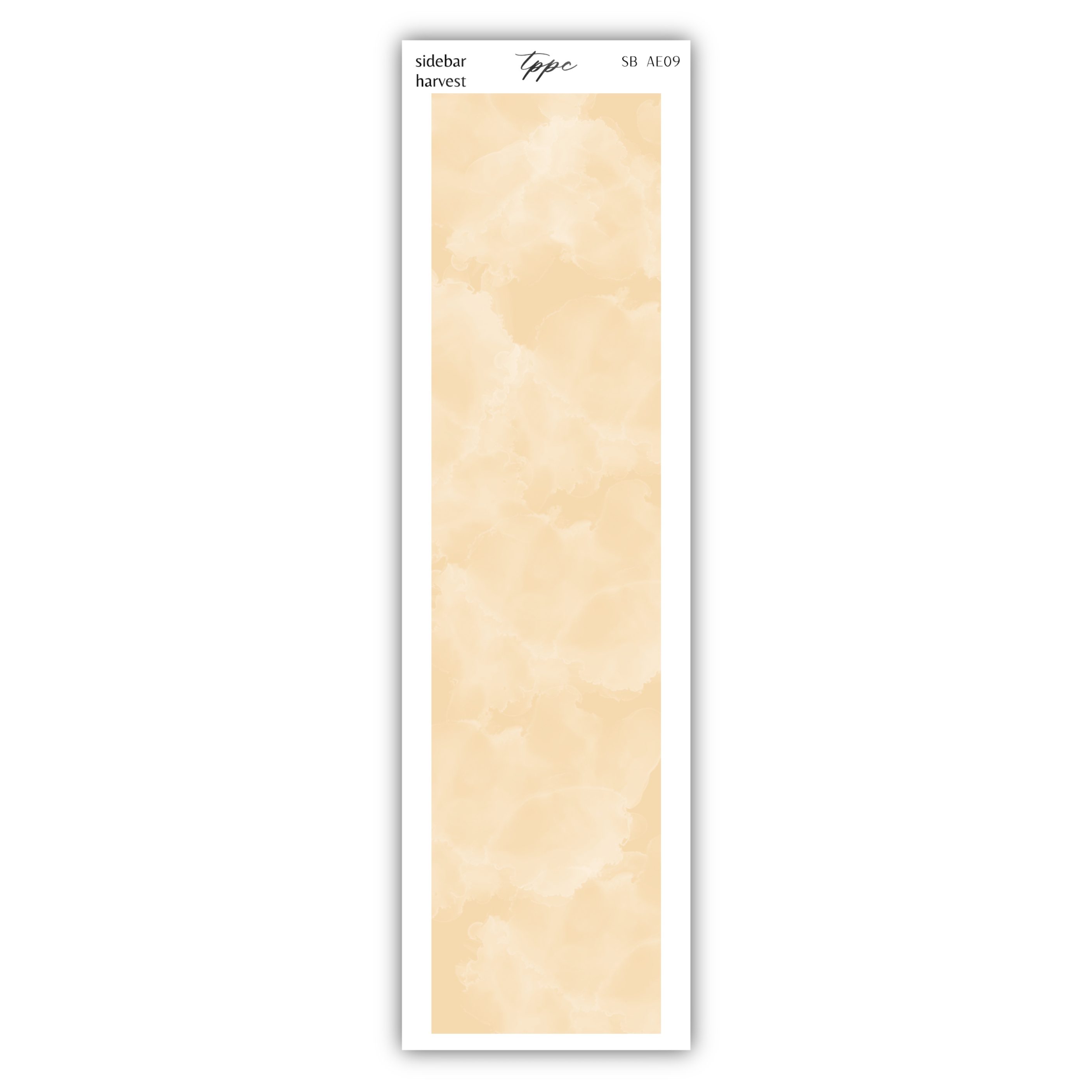 a white bookmark with a beige background