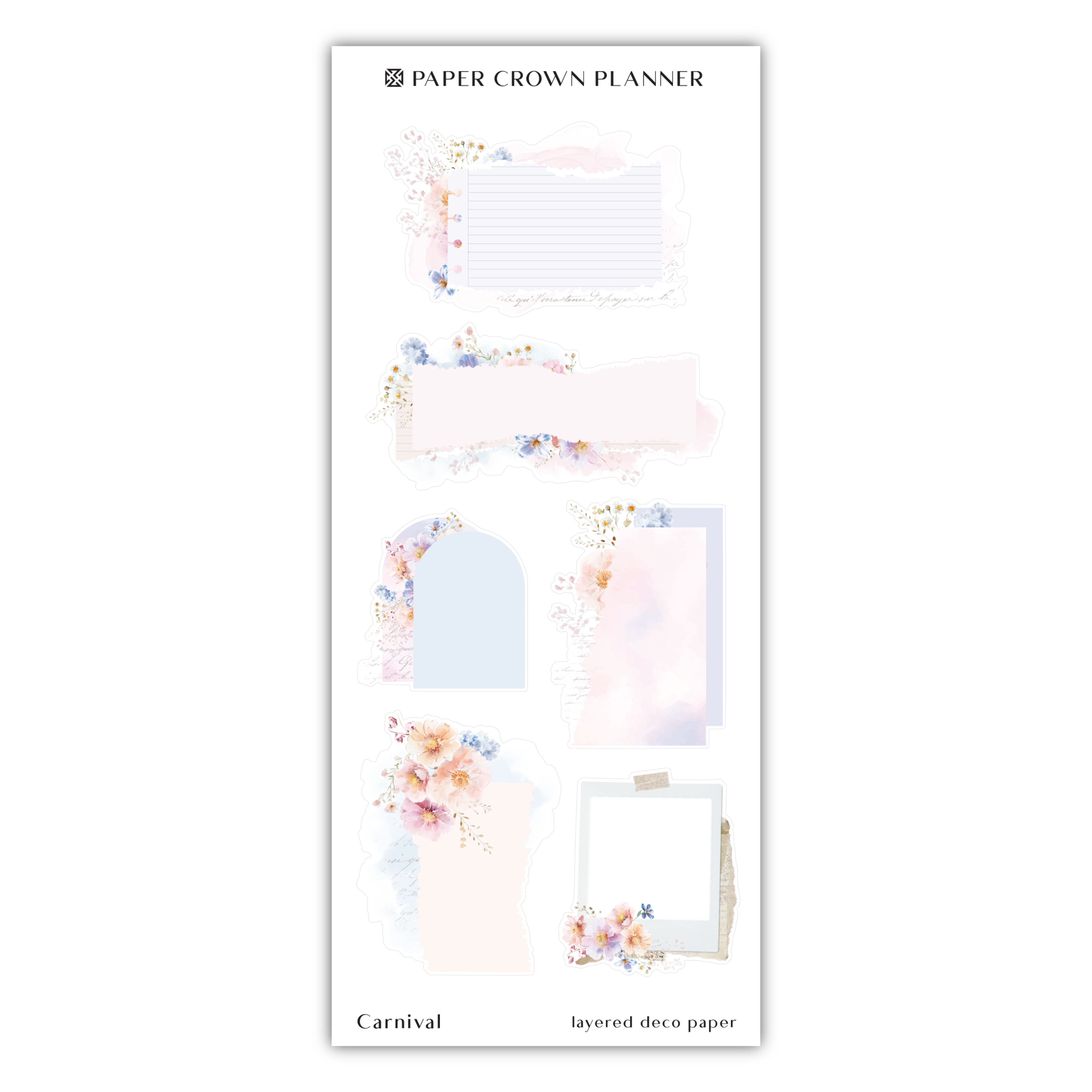 paper crown planner stickers with flowers