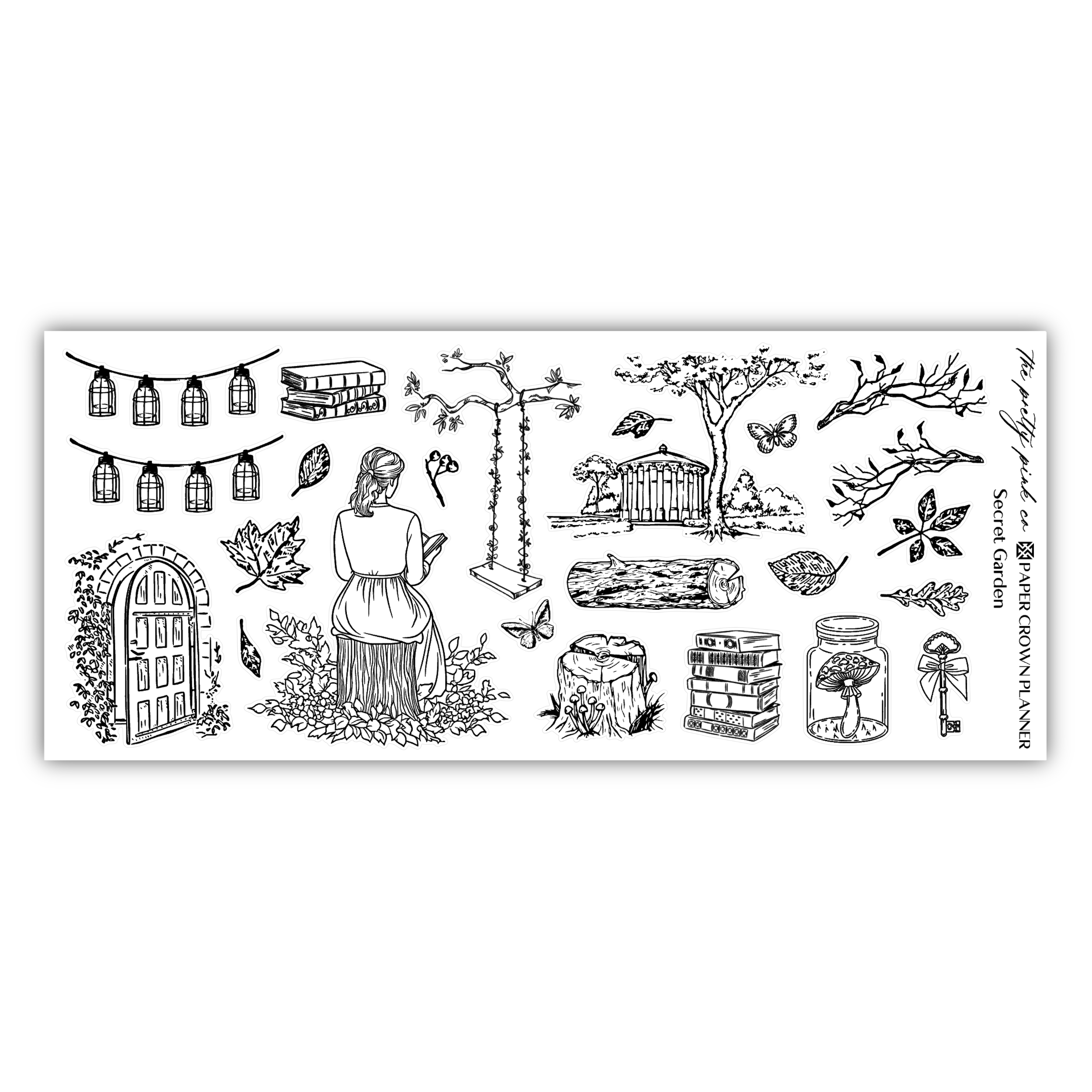 a stamp with a drawing of a house and trees