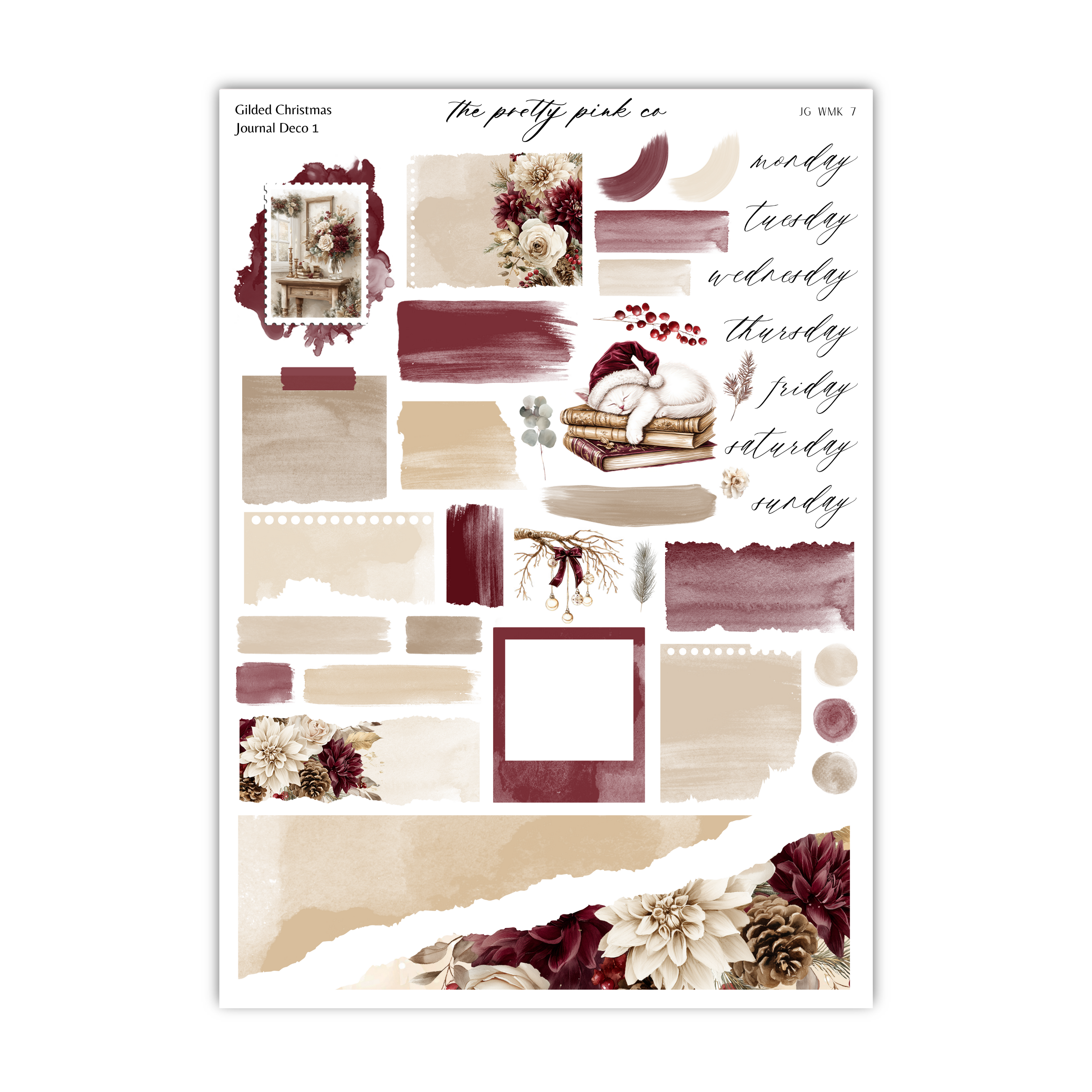 The image is a collage of various decorative elements, including floral patterns, text, and abstract shapes, arranged in a visually appealing manner.