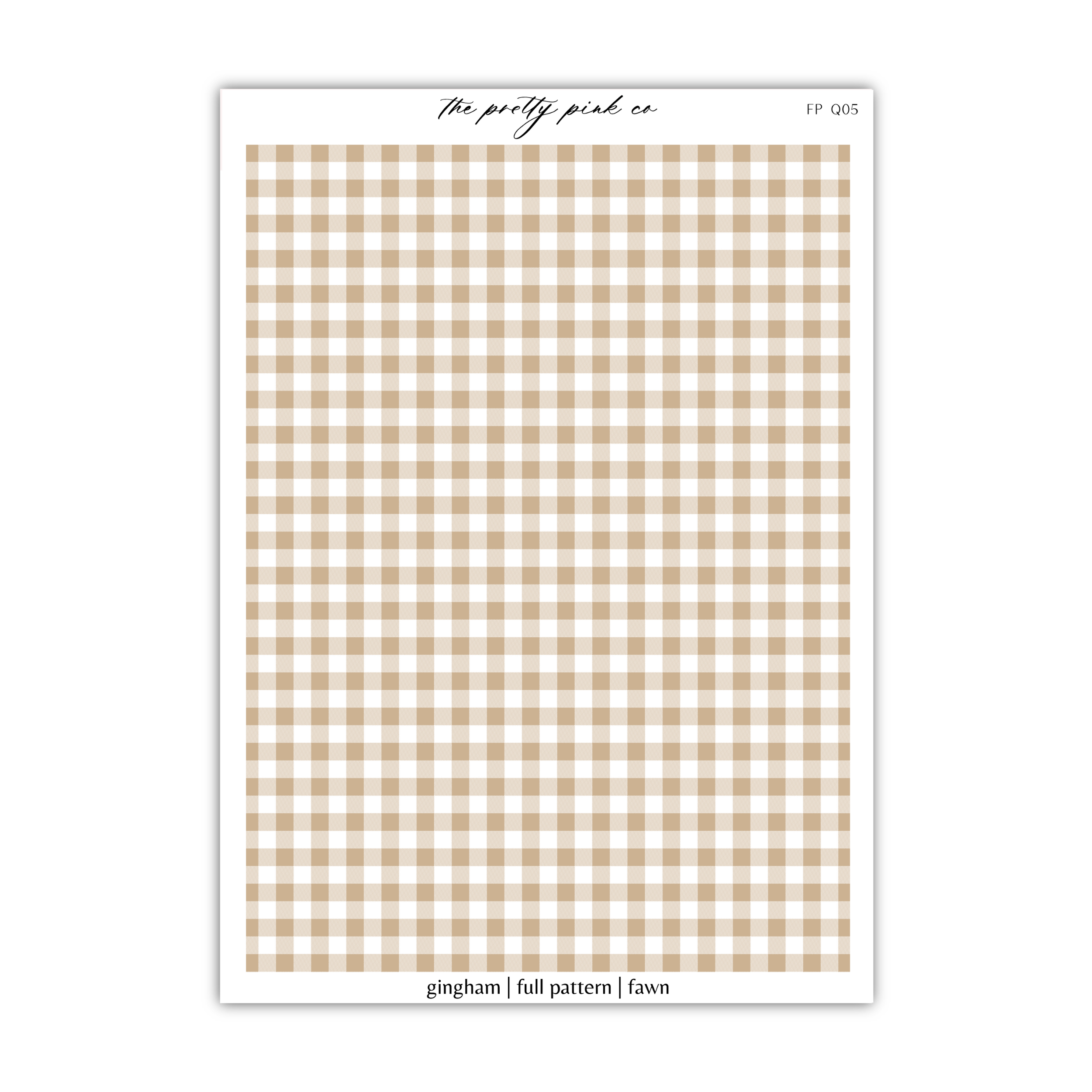 a brown and white checkered paper with a white border