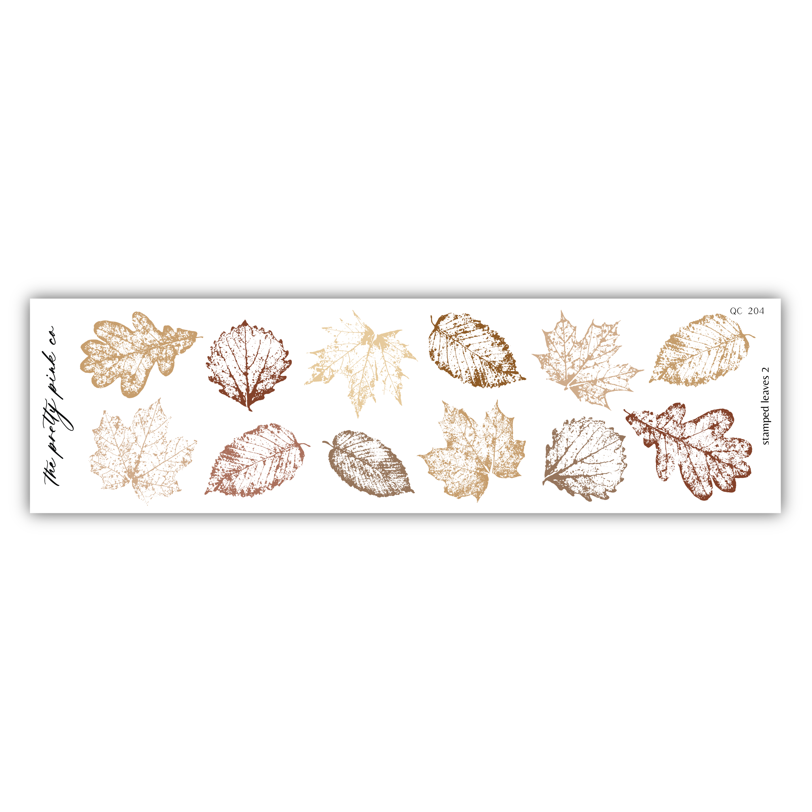 a collection of leaf illustrations, including maple leaves, oak leaves, and other autumn-themed leaves, arranged in a row.