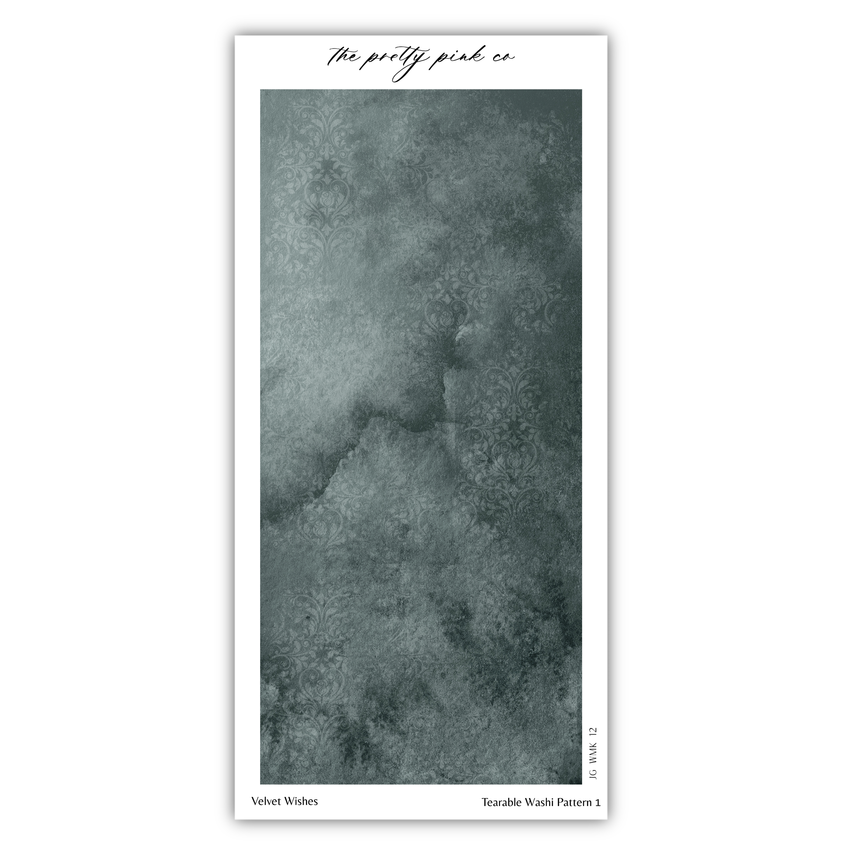 The image is a collage of various artistic elements, including a textured background with a floral pattern, a dark gray color scheme, and a text overlay that reads "The pretty pink co" and " velvet wishes".