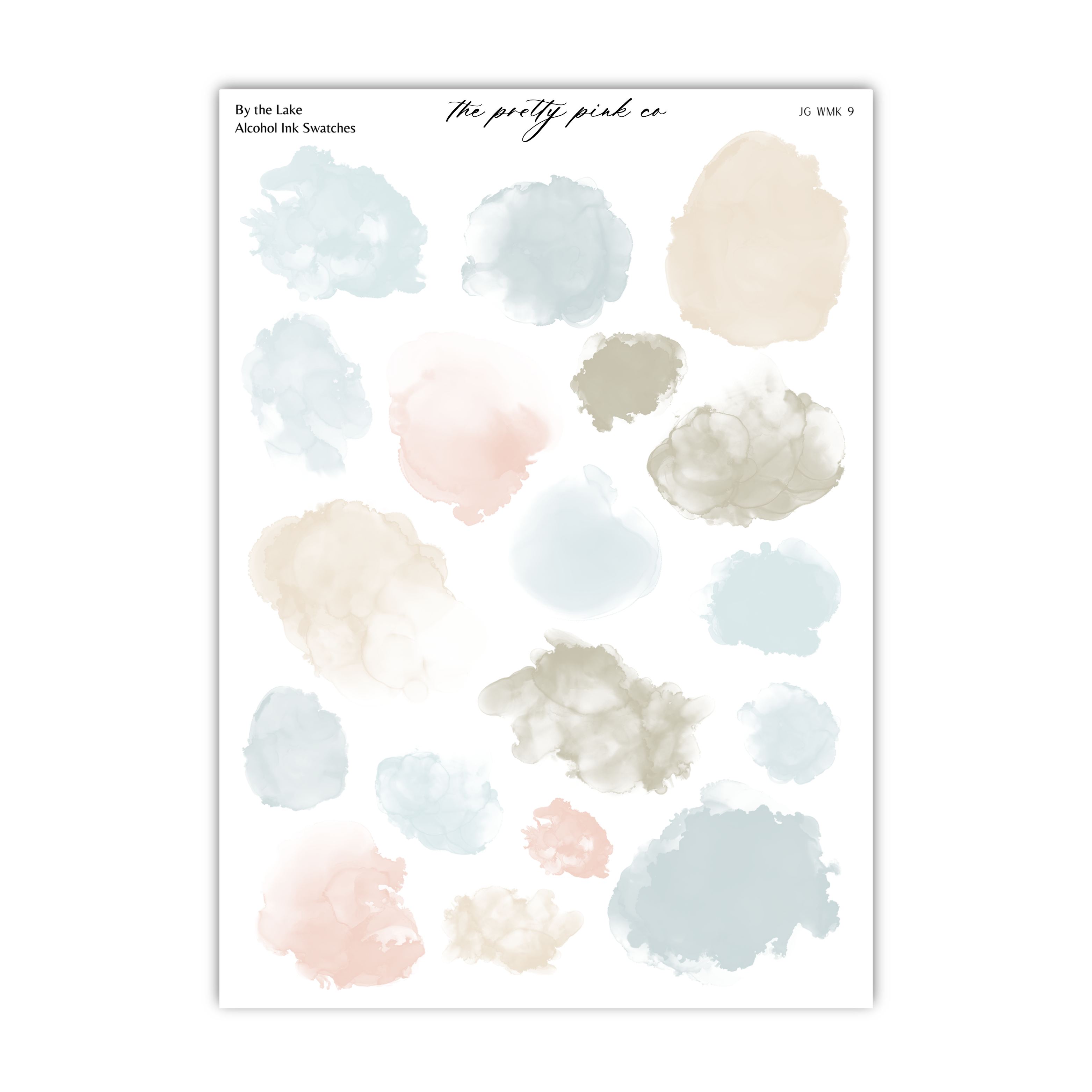 The image is a collection of abstract watercolor brush strokes in various pastel colors, including light blue, light pink, and light gray.