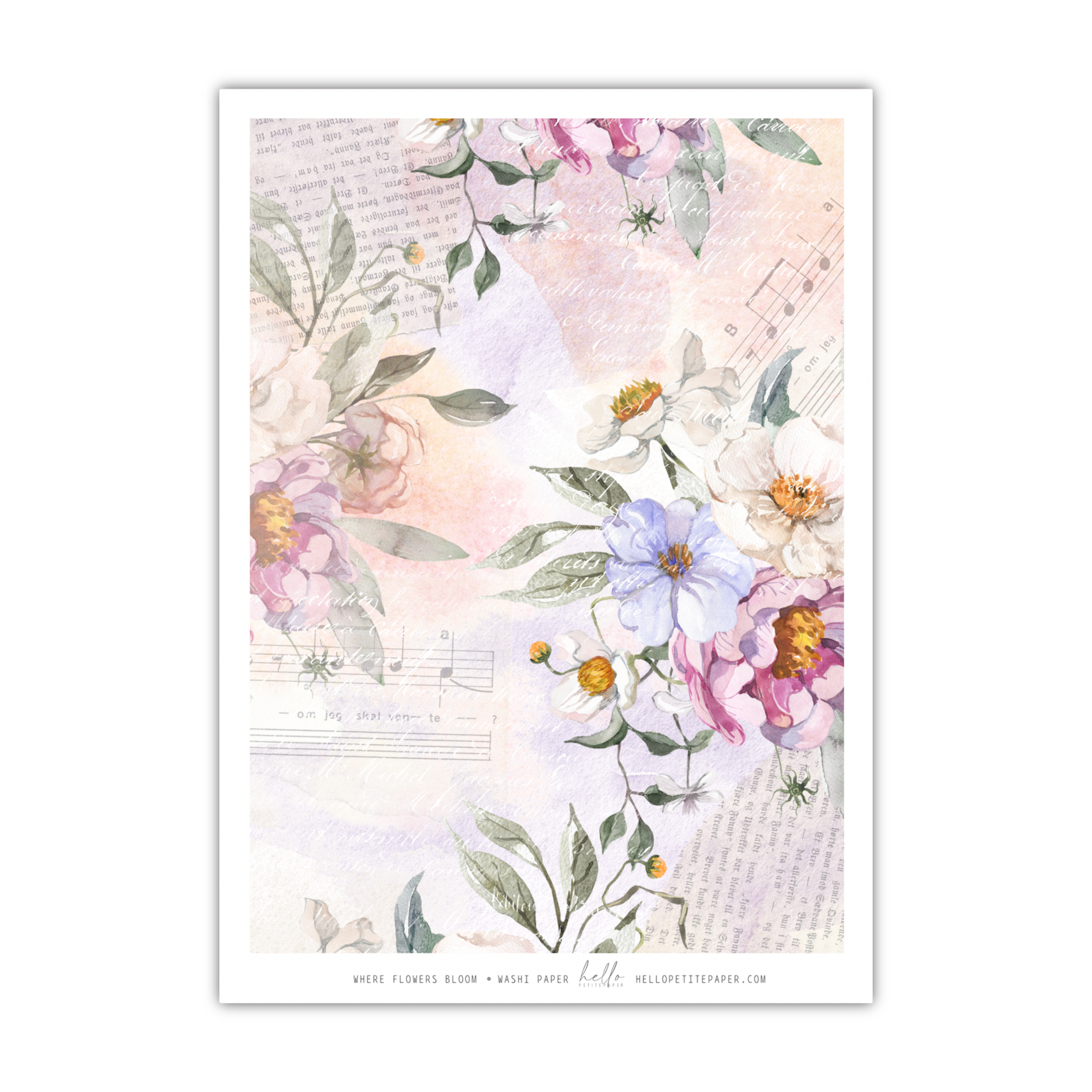 Where Flowers Bloom | Tearable Washi Pattern | Hello Petite Paper Collab