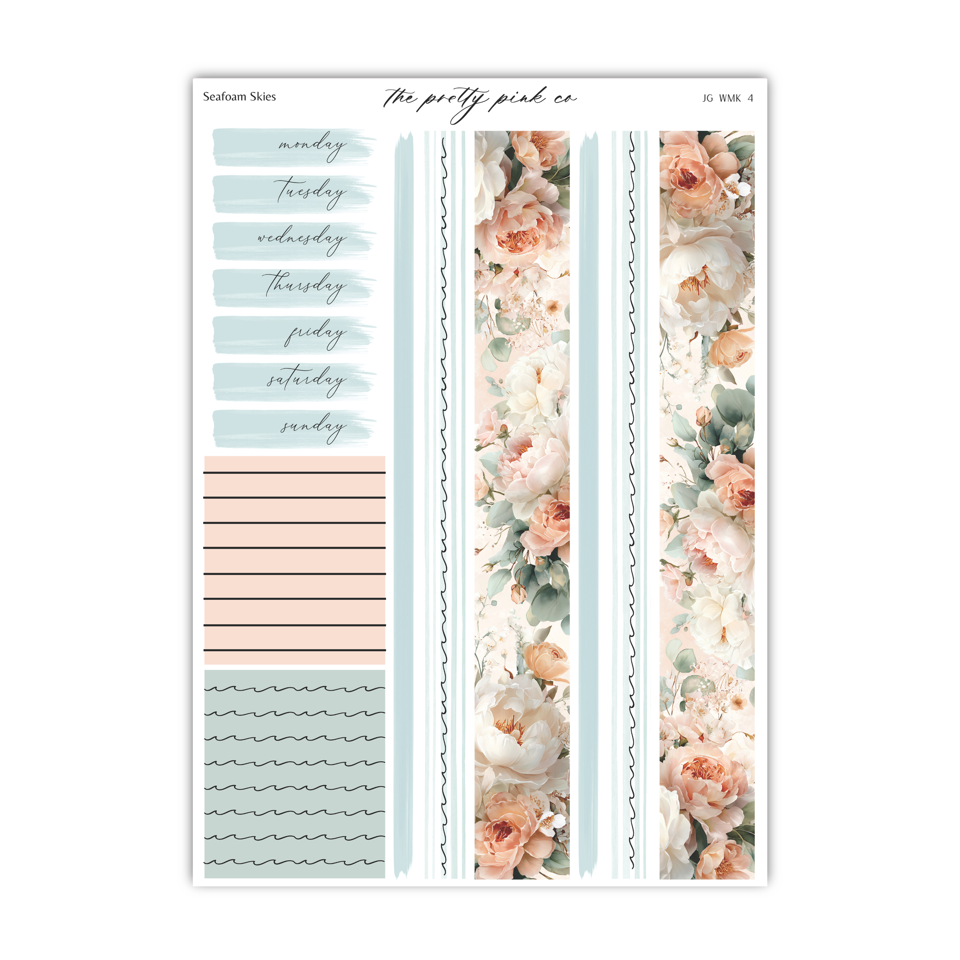The image is a set of design elements, including a floral pattern, a striped pattern, and a wavy pattern, all set against a white background.