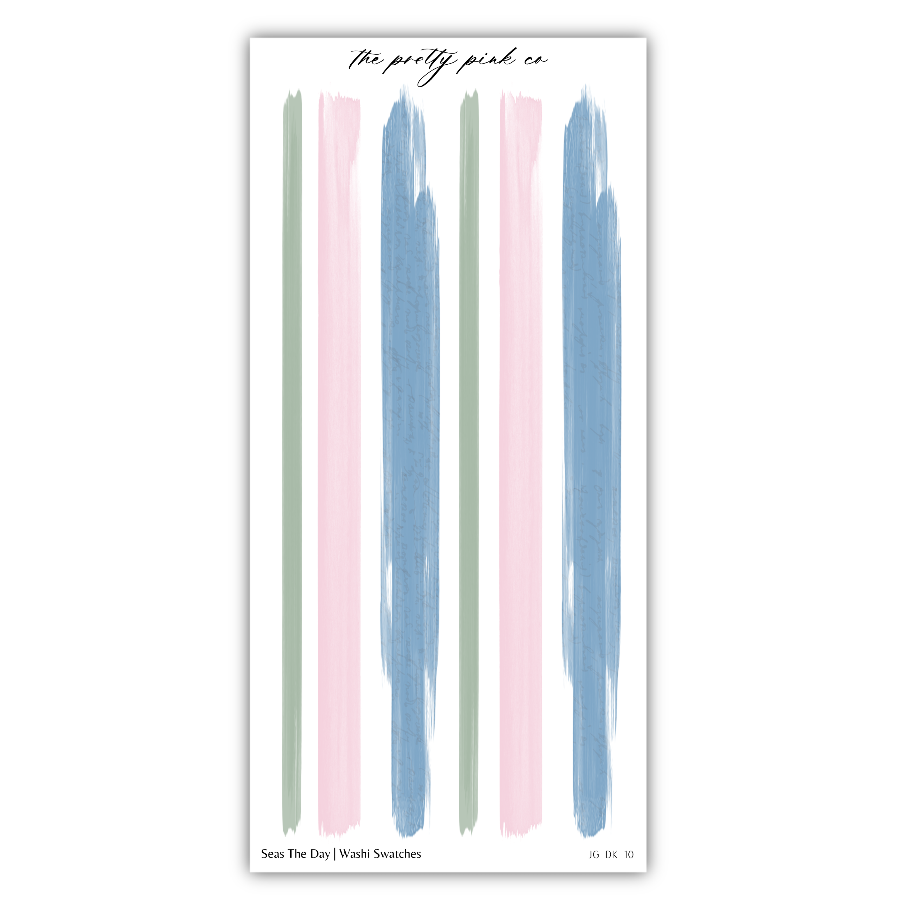 The image is a collage of various colored paint strokes arranged in a vertical line, creating a visually striking and abstract design.