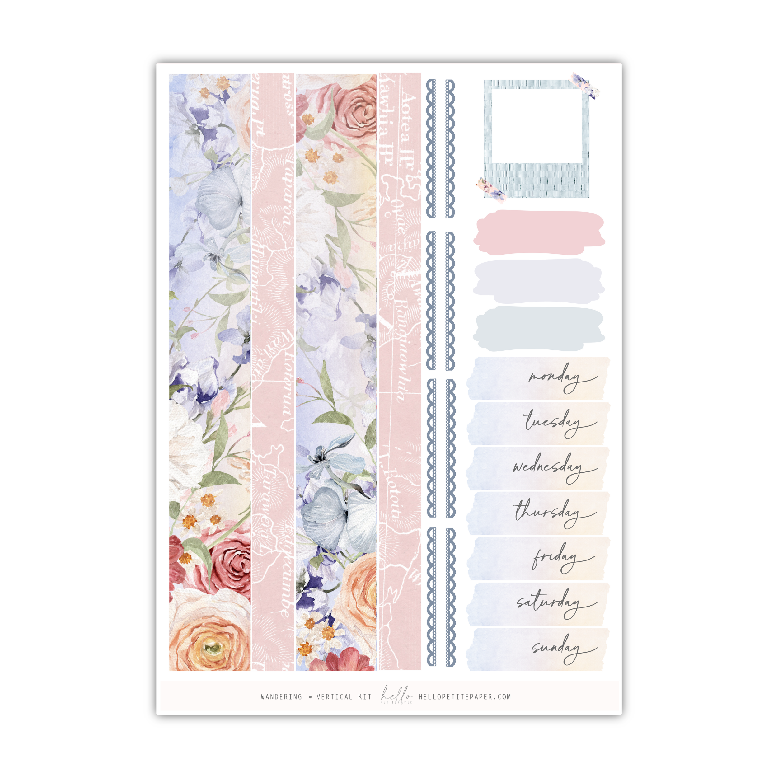 a sticker sheet with flowers on it