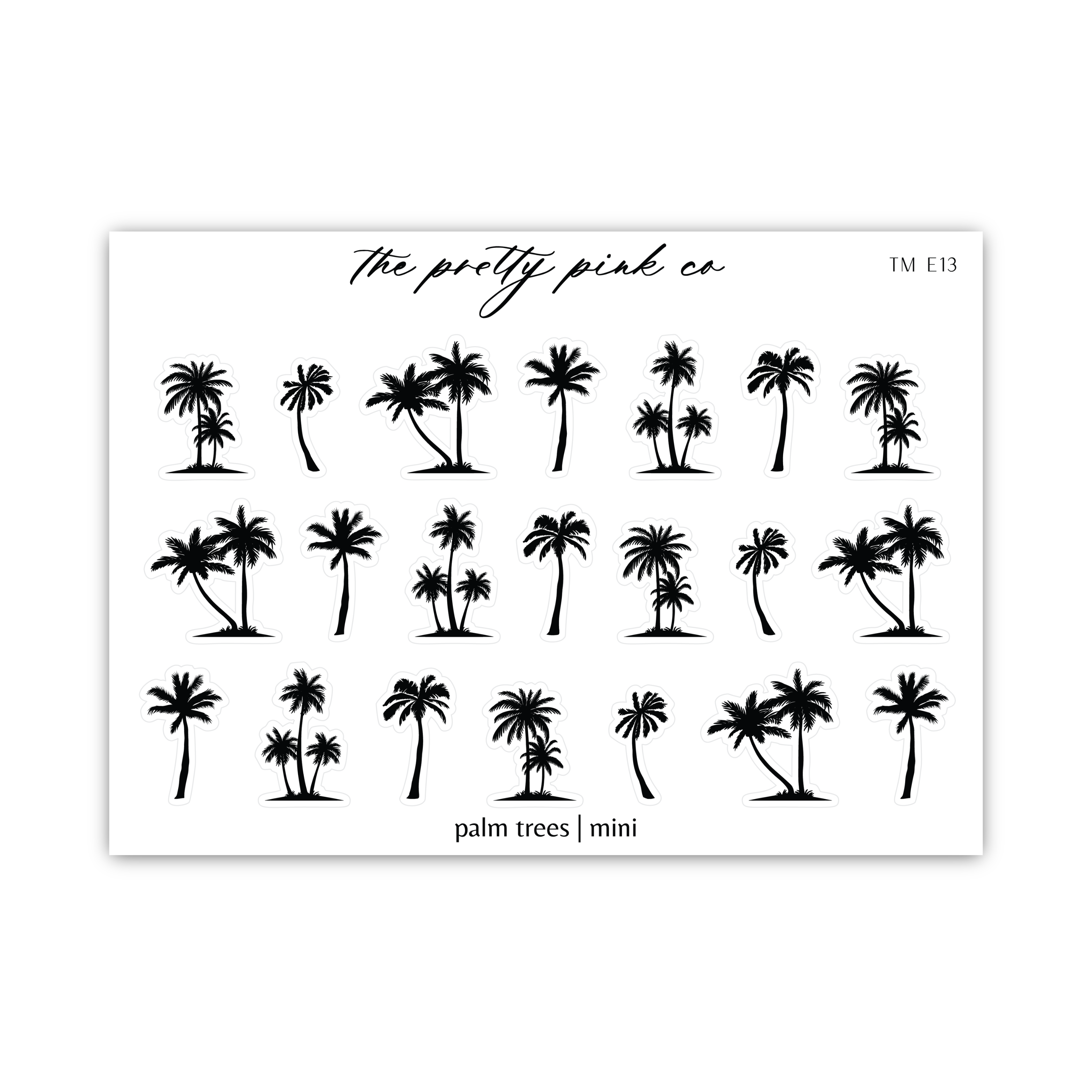 palm trees stickers on a white background