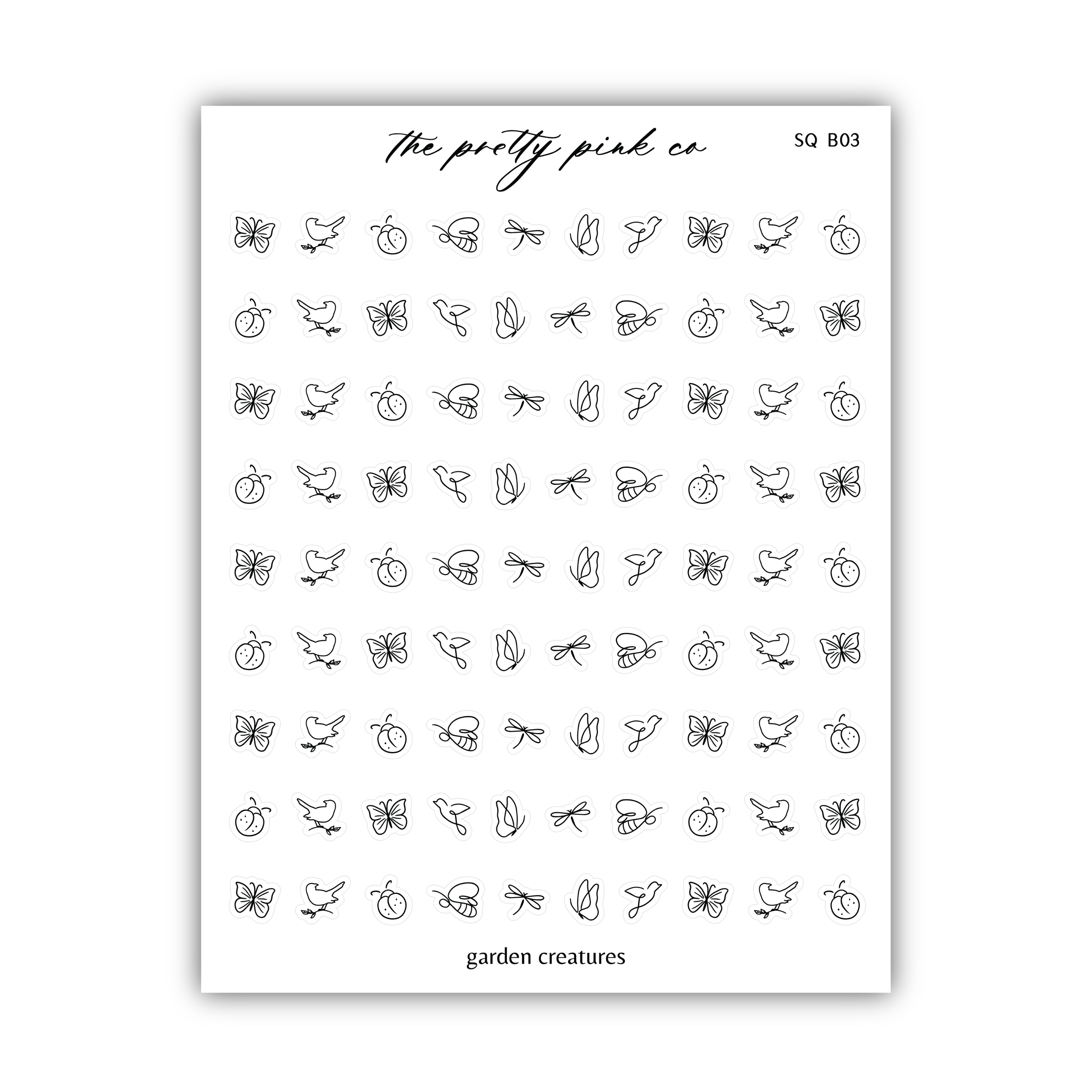 a sheet of stickers with the words, the butterflies and leaves