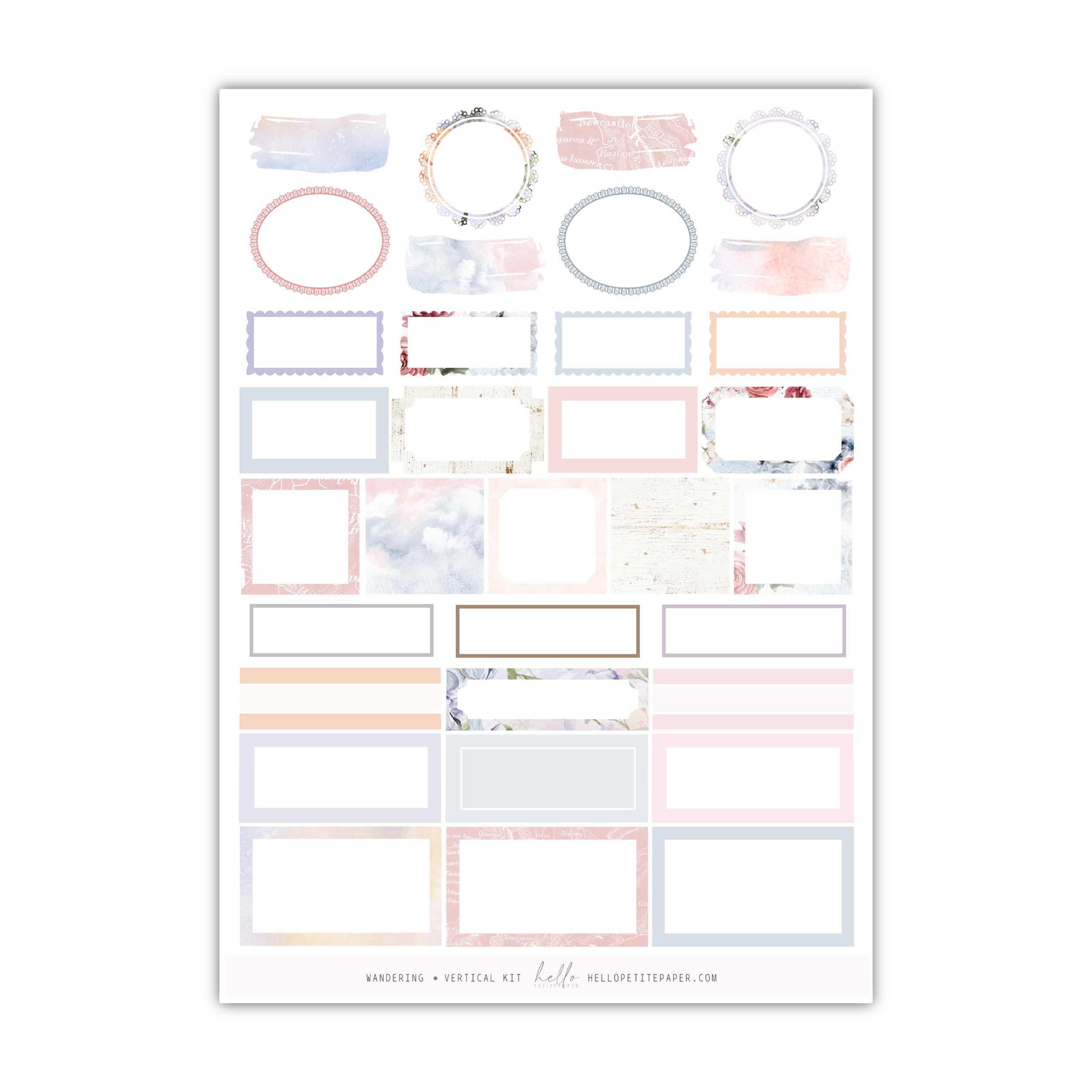 a planner sticker with a variety of stickers on it