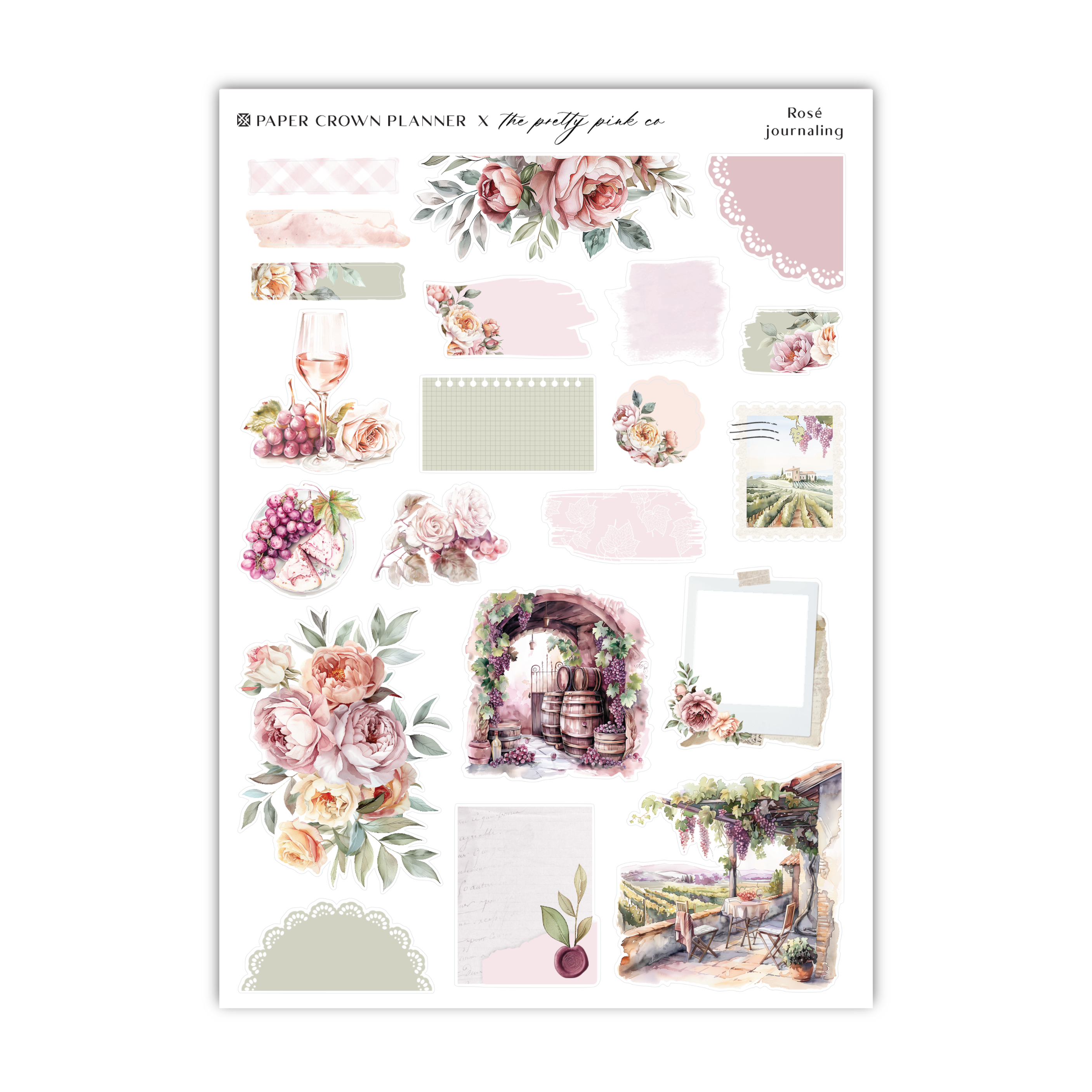 a sticker sheet with a bunch of flowers on it