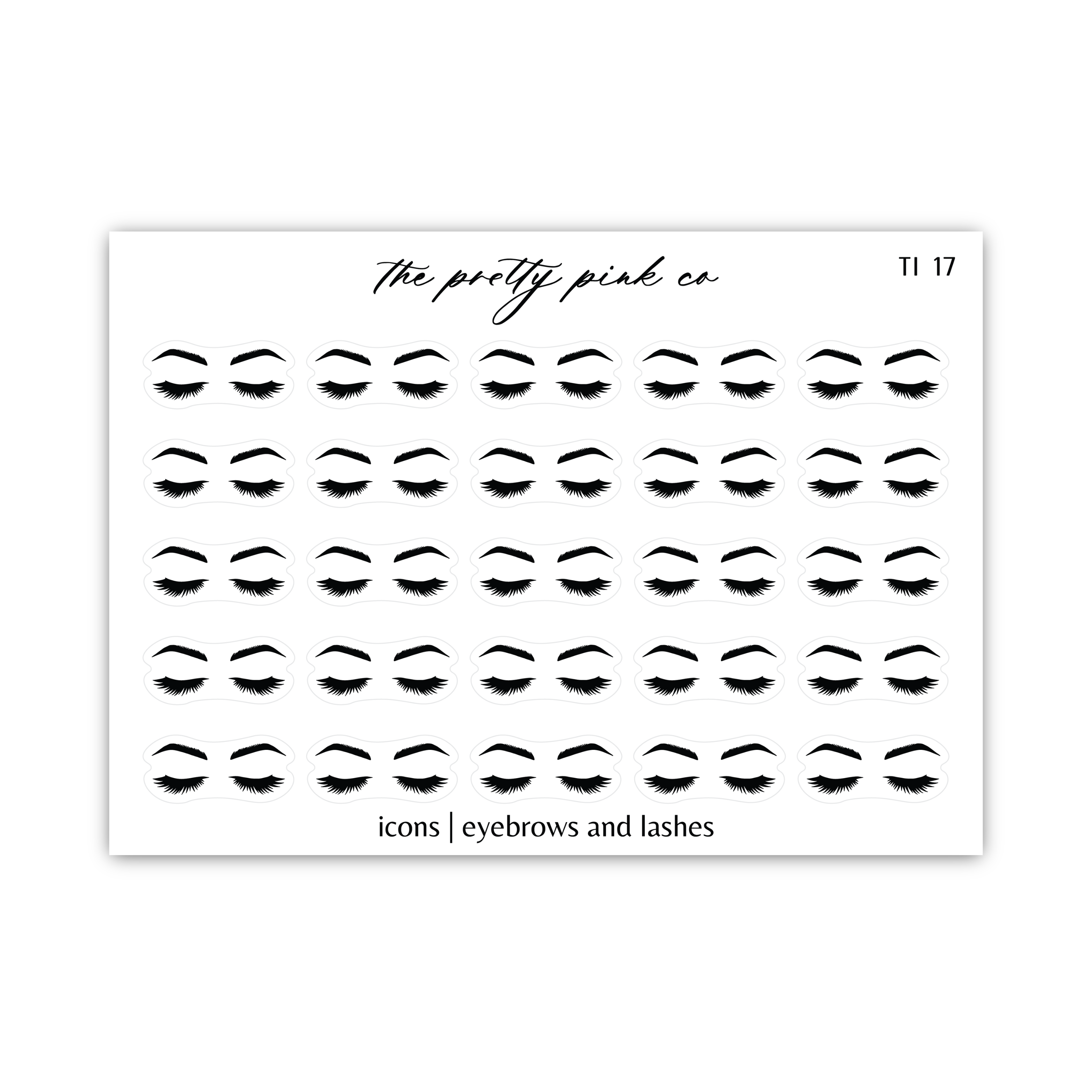 a sheet of black eyelashes with the words the pretty pick on it