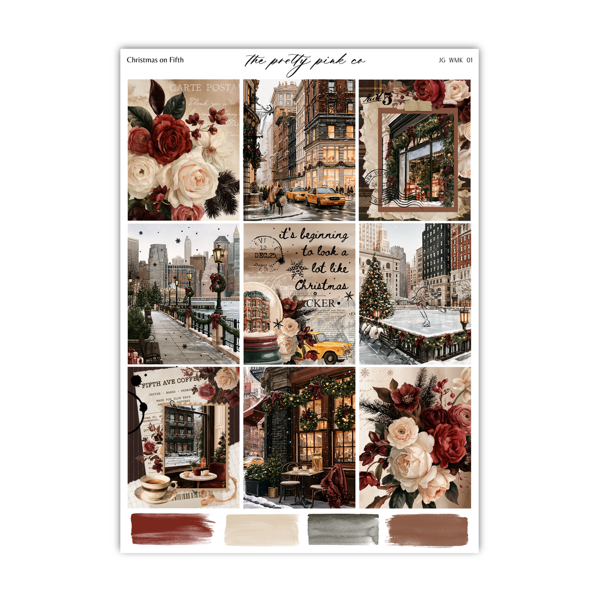 The image is a collage of various Christmas-themed images, including a cityscape, a Christmas tree, and other festive elements.