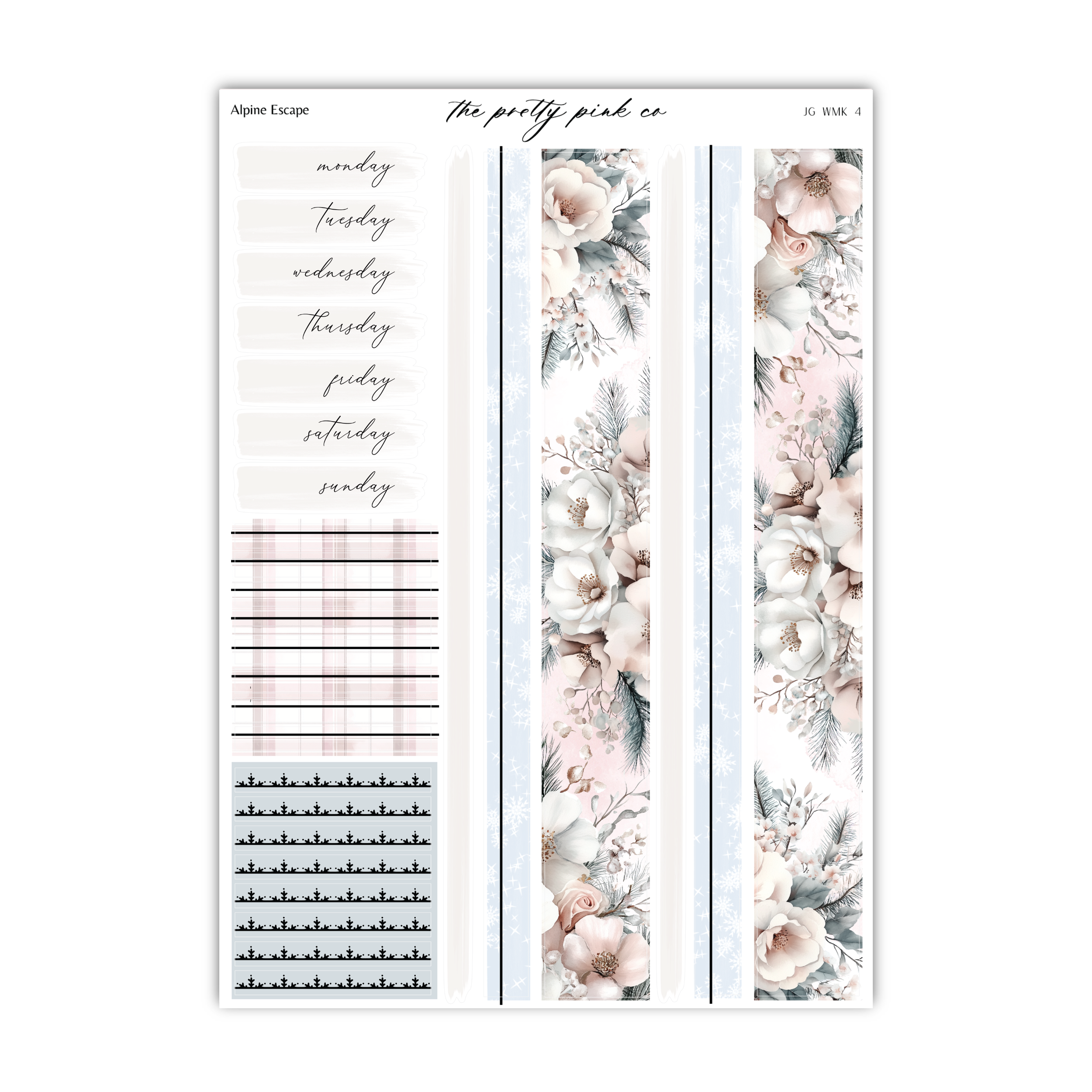 a planner sticker with flowers on it