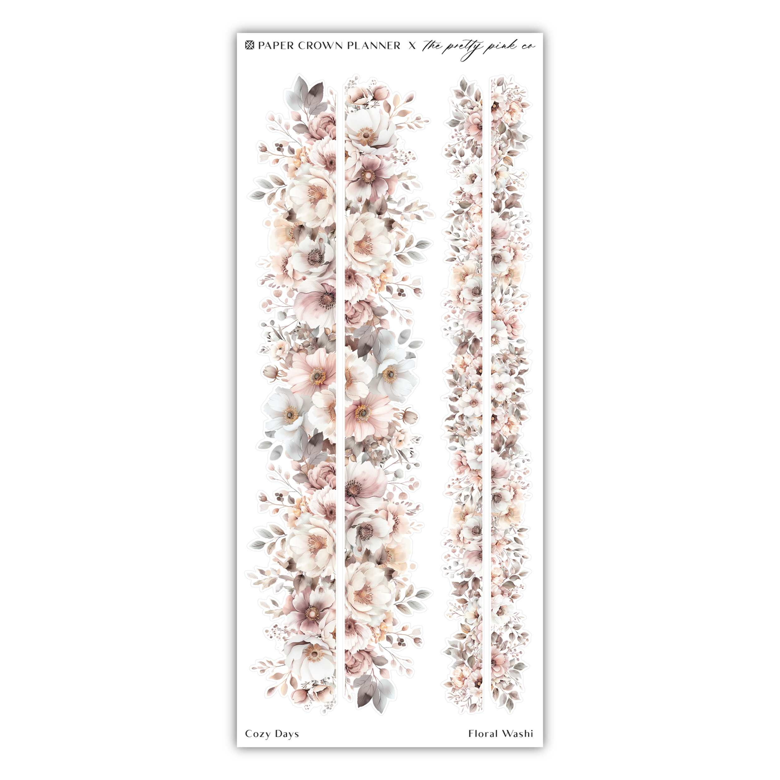 a sticker of flowers and leaves on a white background