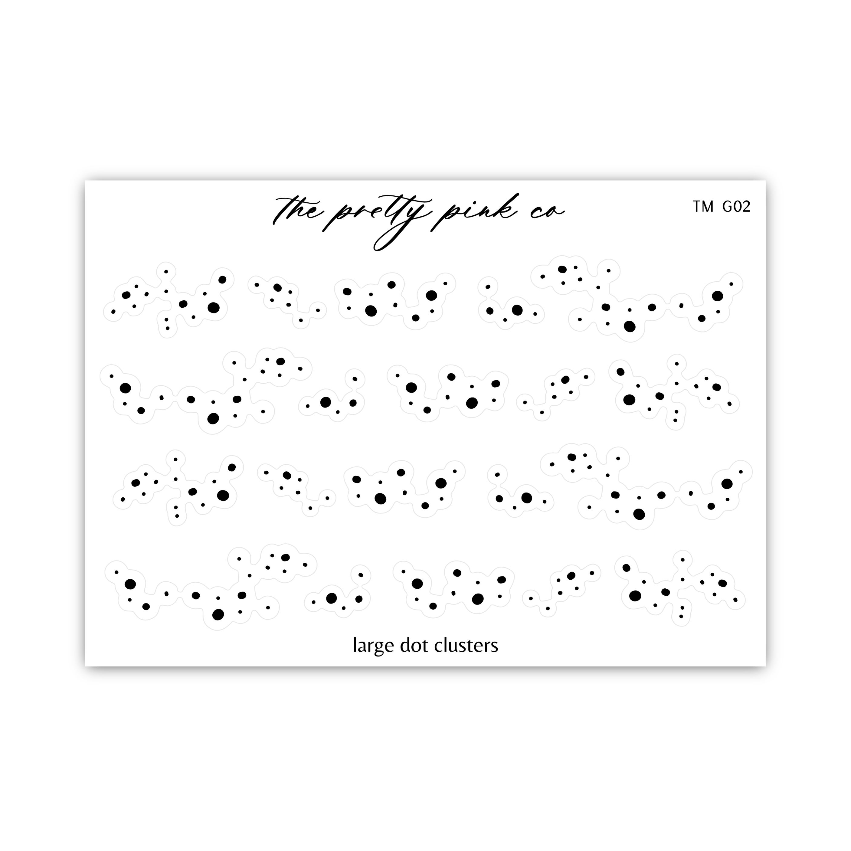 a white sheet with black dots on it