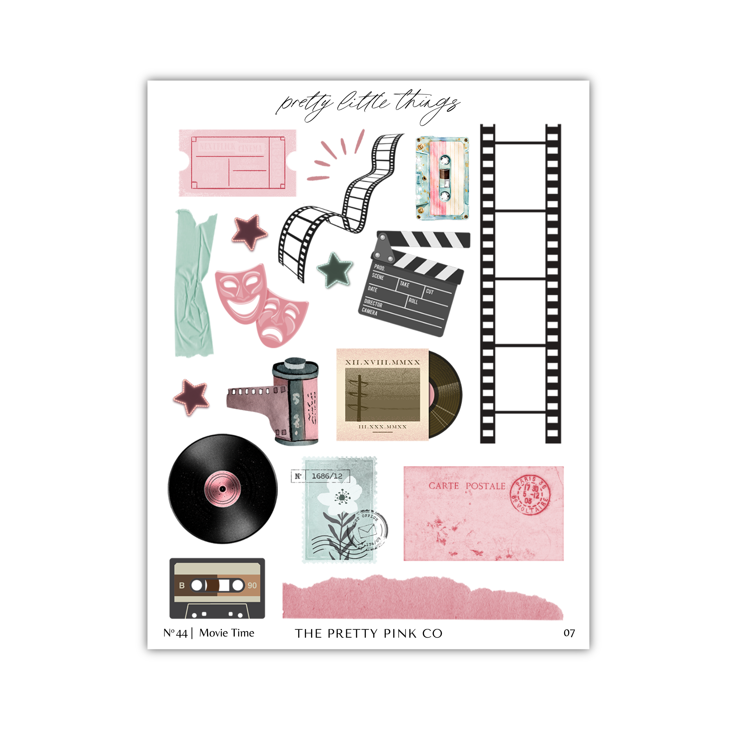 the pretty pink co sticker sheet