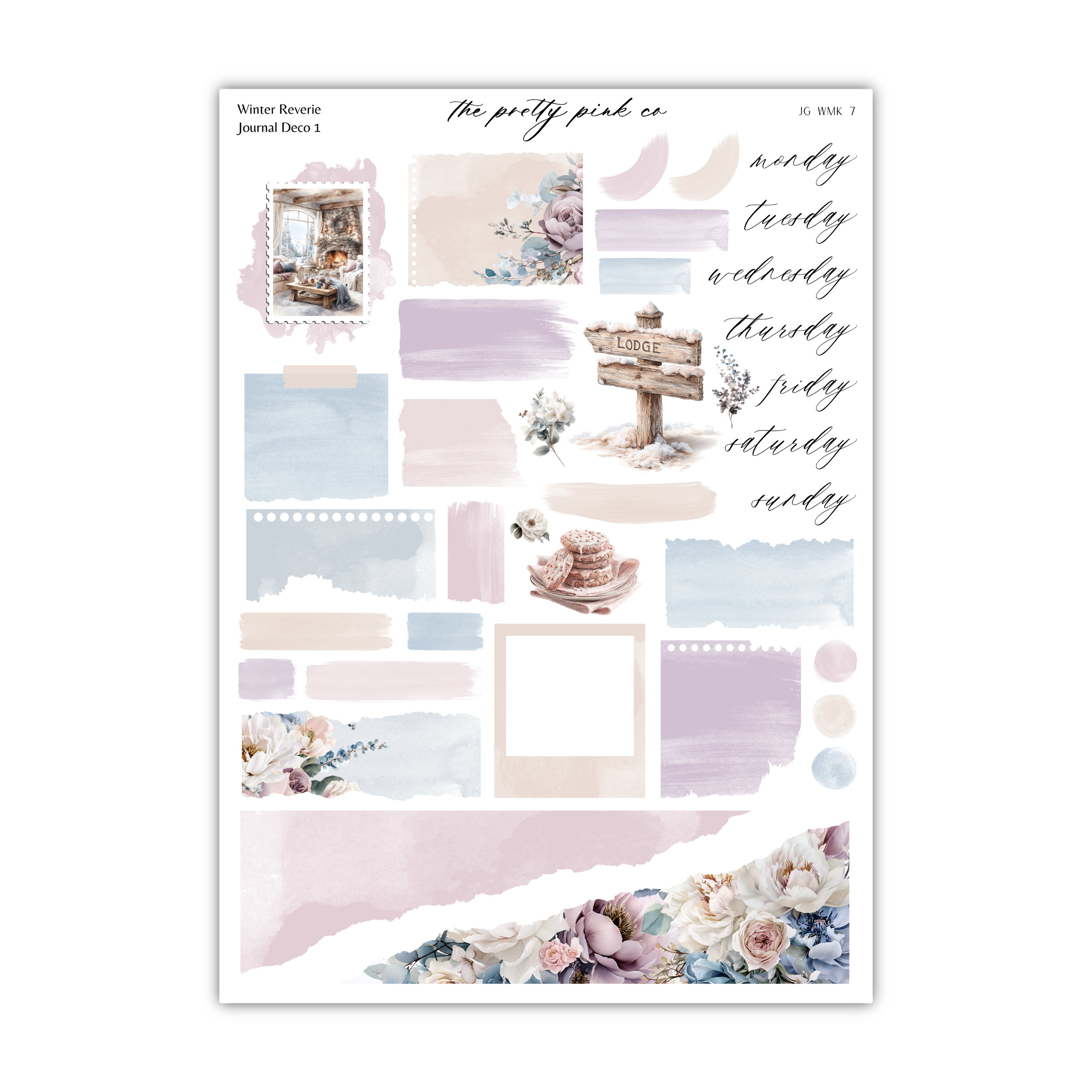 The image is a collage of various decorative elements, including floral patterns, a wooden sign, and other decorative items. The collage appears to be a collection of different pictures or images, rather than a single, continuous scene.
