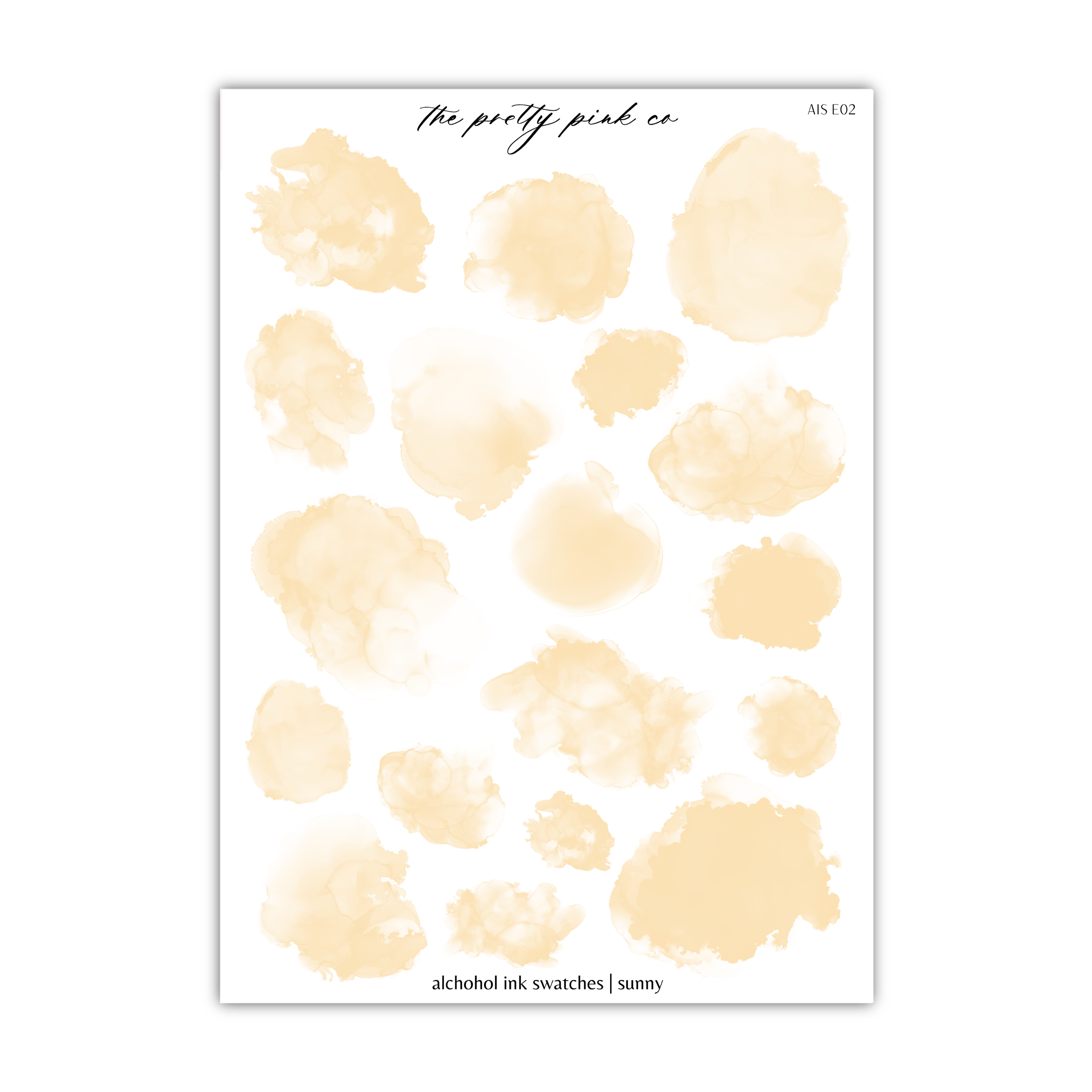 a sheet of yellow watercolor paint on a white background