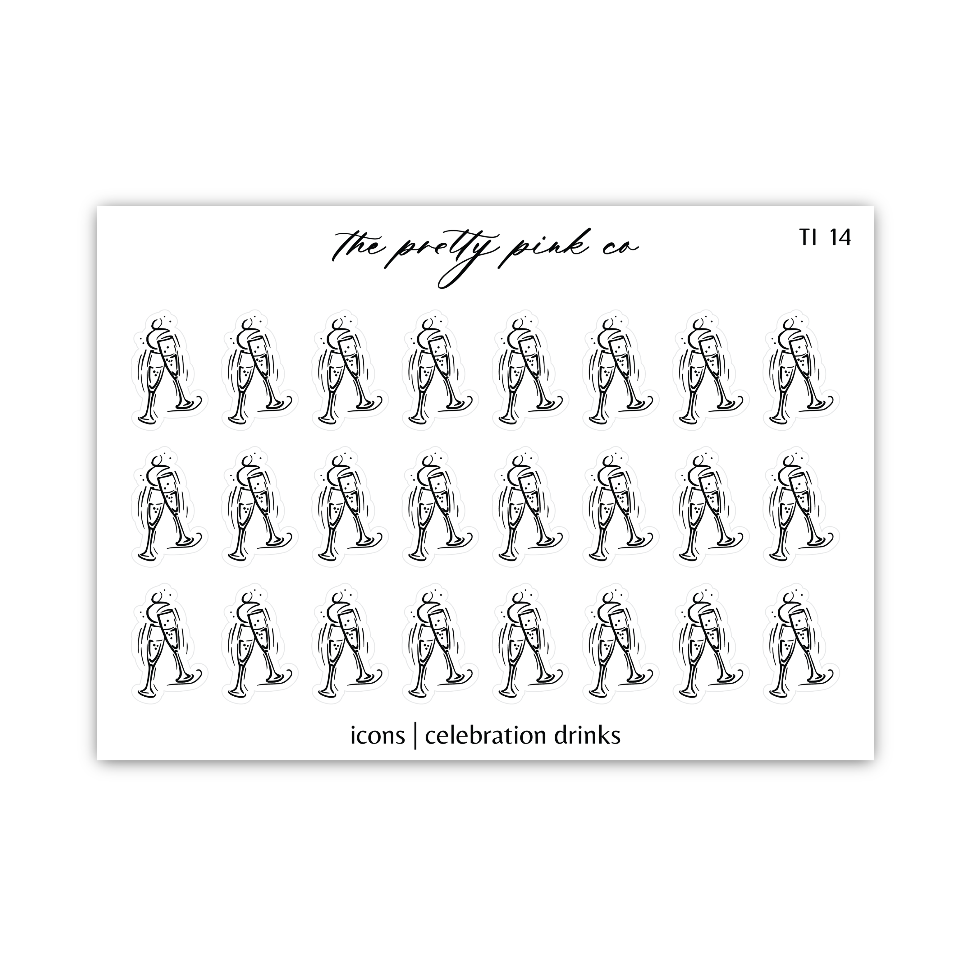 a sheet of stickers with a line drawing of people