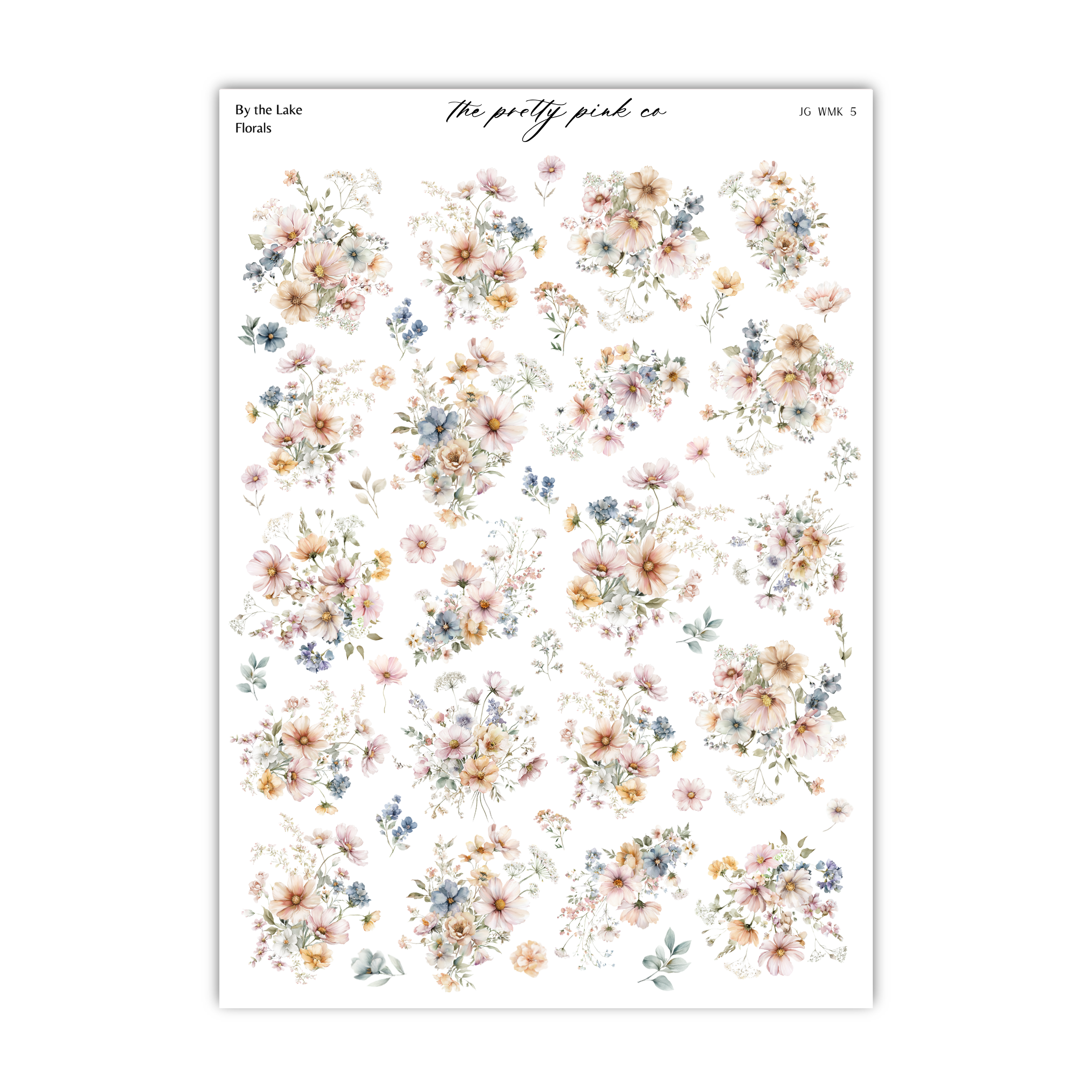 The image is a collage of various floral patterns, including different types of flowers and plants, arranged in a visually appealing manner.
